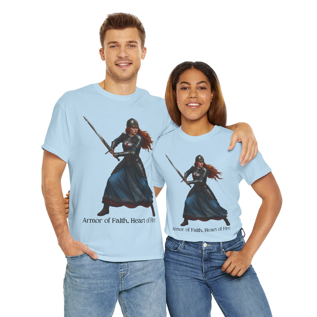 Warrior Spirit Unisex Heavy Cotton Tee, Inspirational Shirt, Fantasy Gift, Empowerment Merchandise, Soft Cotton Tee, Everyday Wear