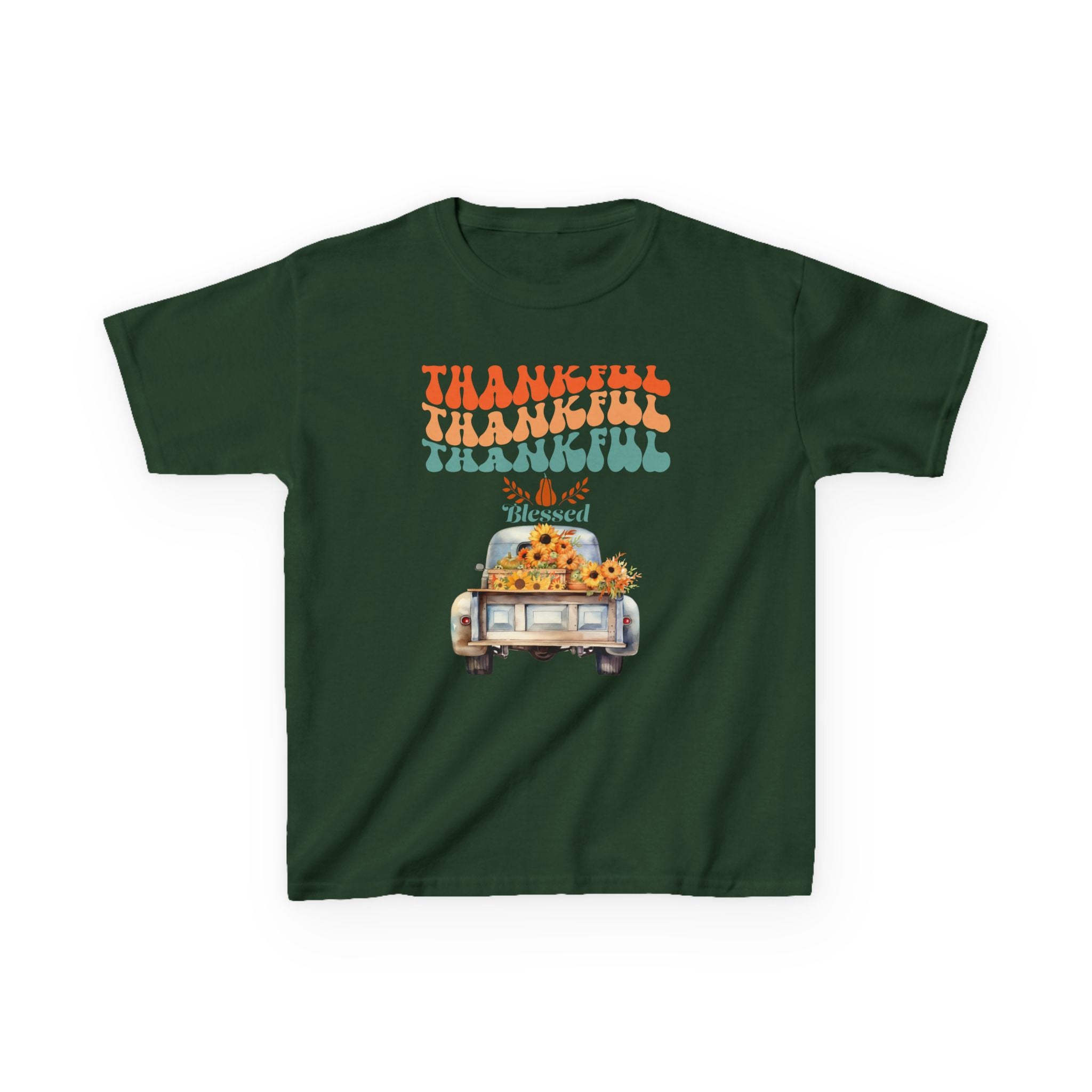 Thankful Kids Tee | Cute Autumn T-Shirt | Thanksgiving Gift | Kids Holiday Wear | Family Gathering Apparel