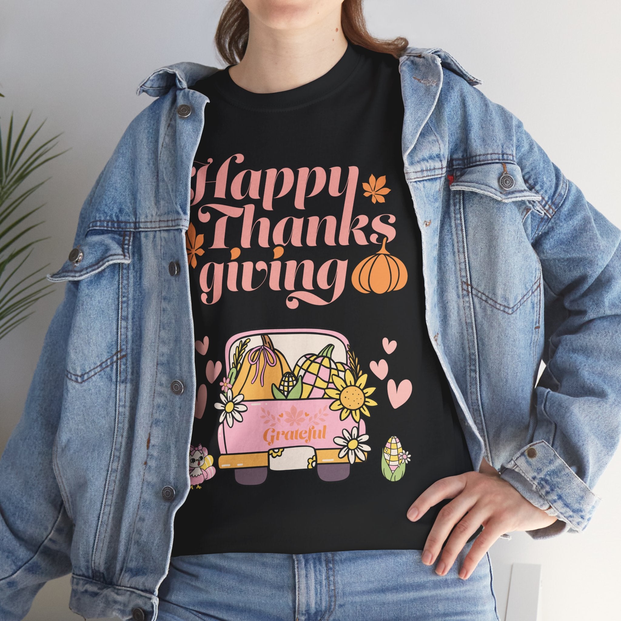 Happy Thanksgiving Unisex Tee | Cozy Autumn Shirt for Family Gatherings, Thanksgiving Celebration, Fall Fashion, Cute Gift Idea