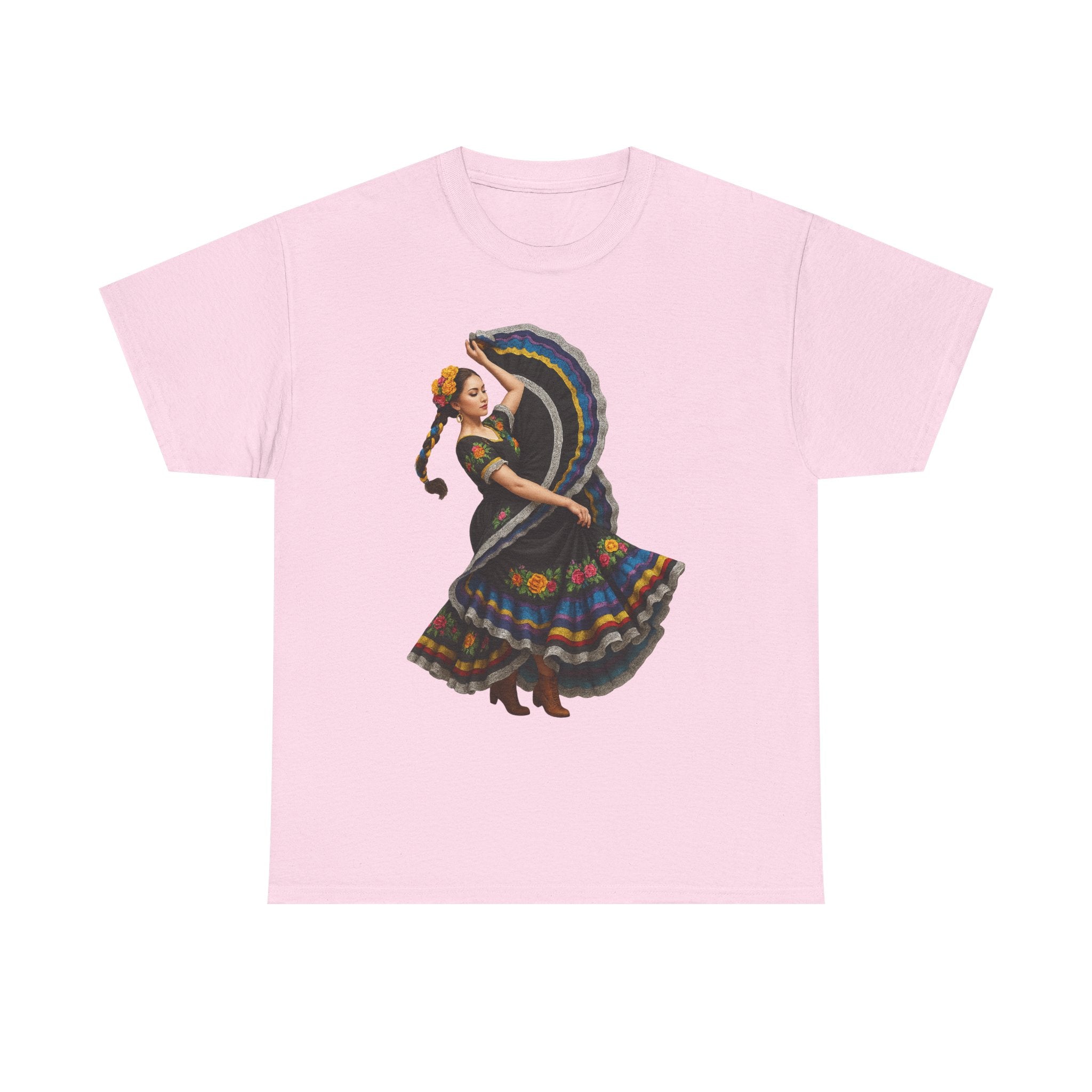 Folklórico Cultural Dance Graphic Tee, Unisex Heavy Cotton T-Shirt, Festival Apparel, Bohemian Style Shirt, Gift for Dancers, Ethnic Art Tee