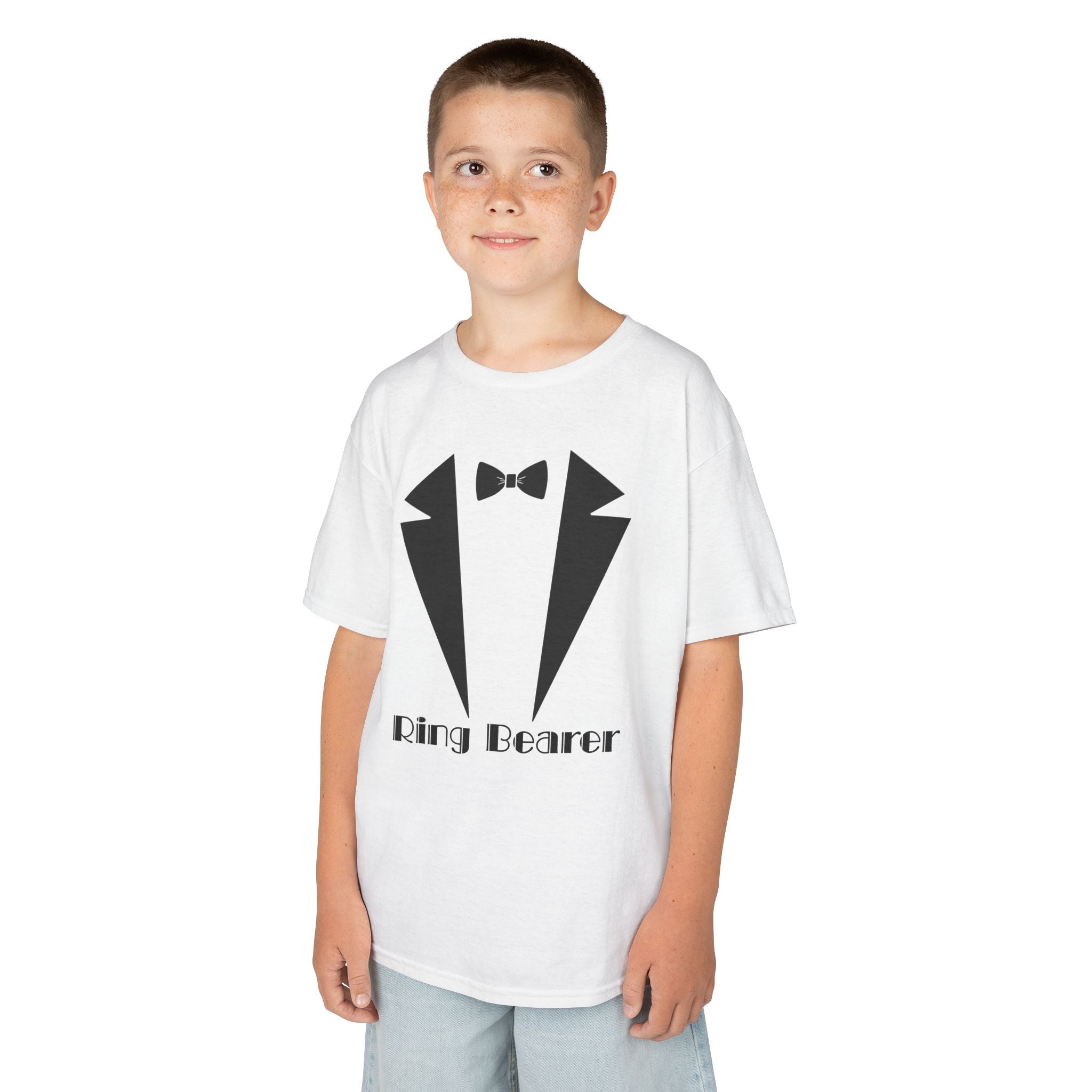 Ring Bearer Kids Tee, Cute Ring Bearer Shirt, Toddler Wedding Outfit, Boys' Formal Wear Tee, Kids' Tuxedo Tee, Wedding Attire for Kids