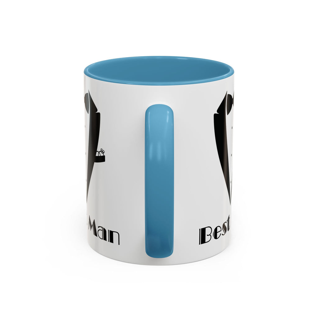 Best Man Accent Coffee Mug 11/15 oz, Groom’s Gift, Wedding Party Favor, Unique Best Man Gift, Black and White Coffee Cup