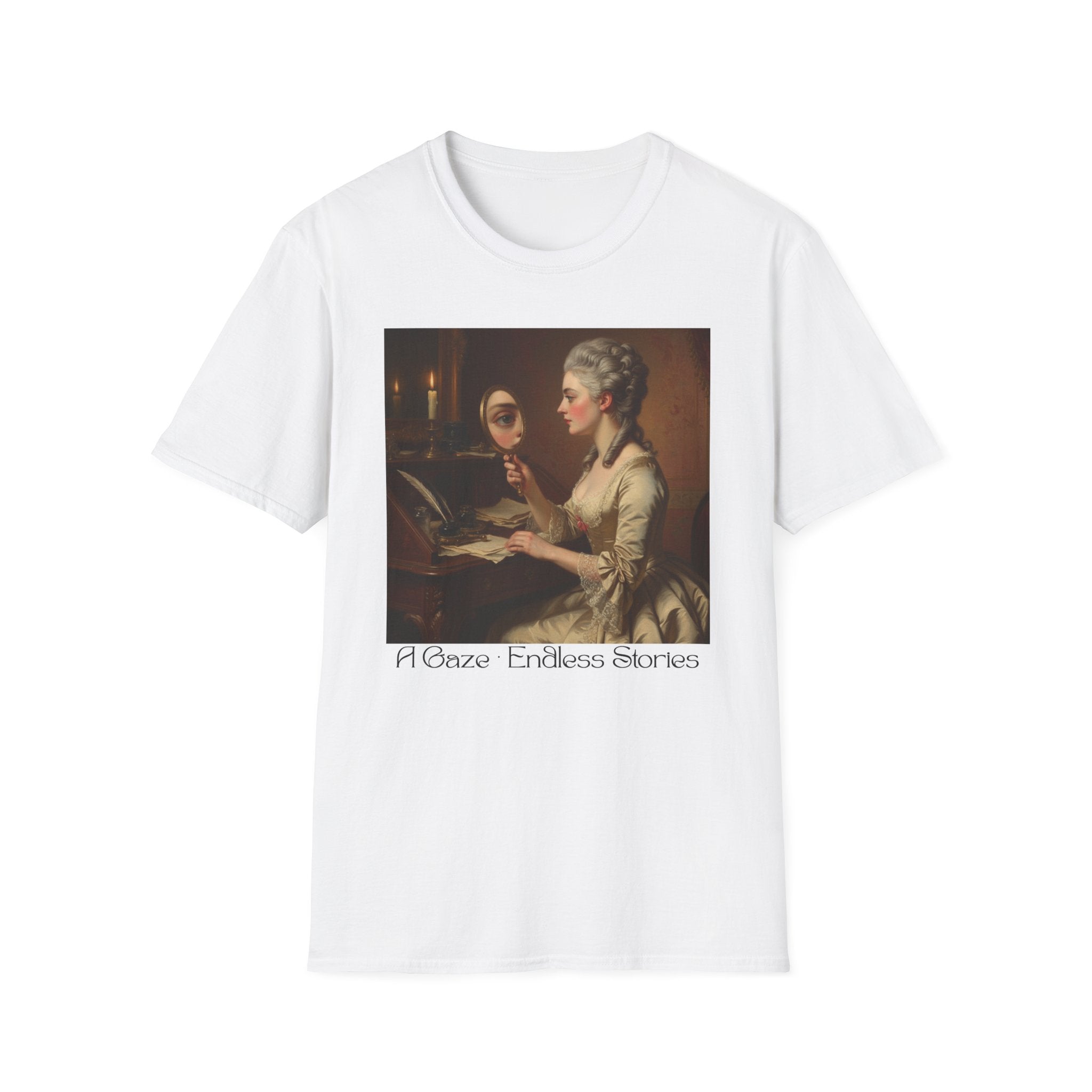 Artistic Vintage T-Shirt with 'A Gaze, Endless Stories' Design, Perfect for Art Lovers, Gifts, Casual Wear, Museum Visits, Art Class