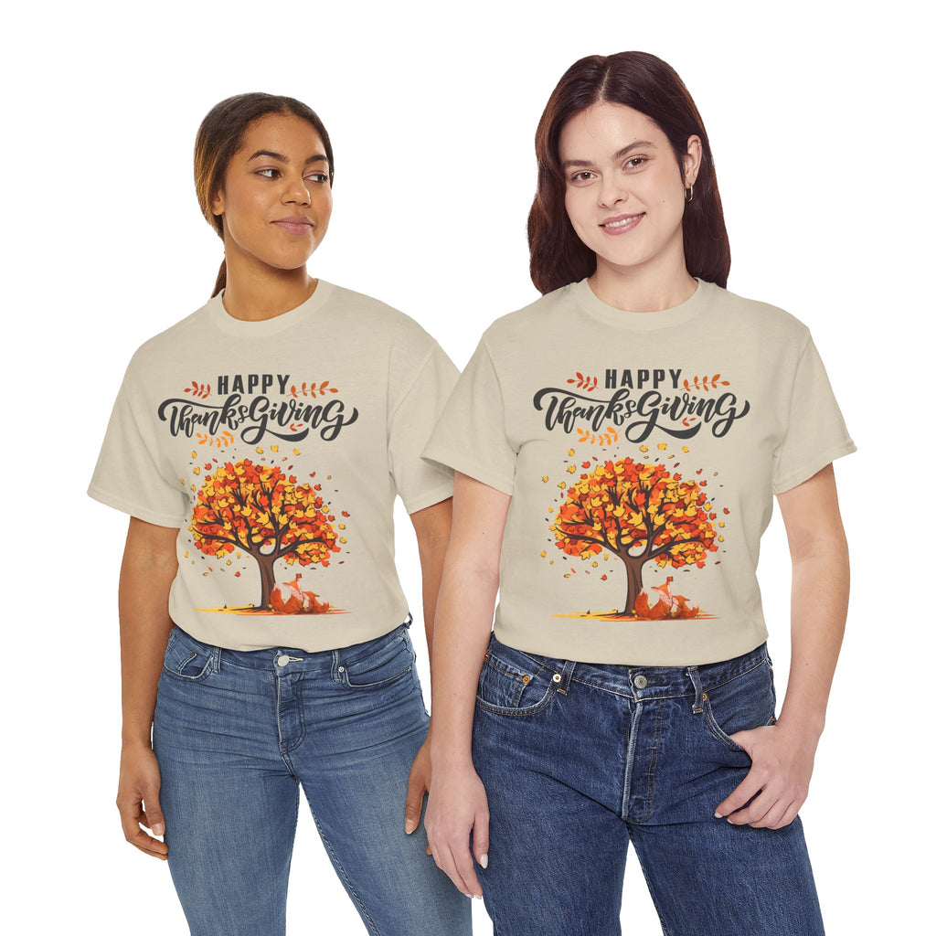 Thanksgiving Tree Tee, Fall T-Shirt, Autumn Apparel, Cozy Gift for Family, Cute Holiday Top