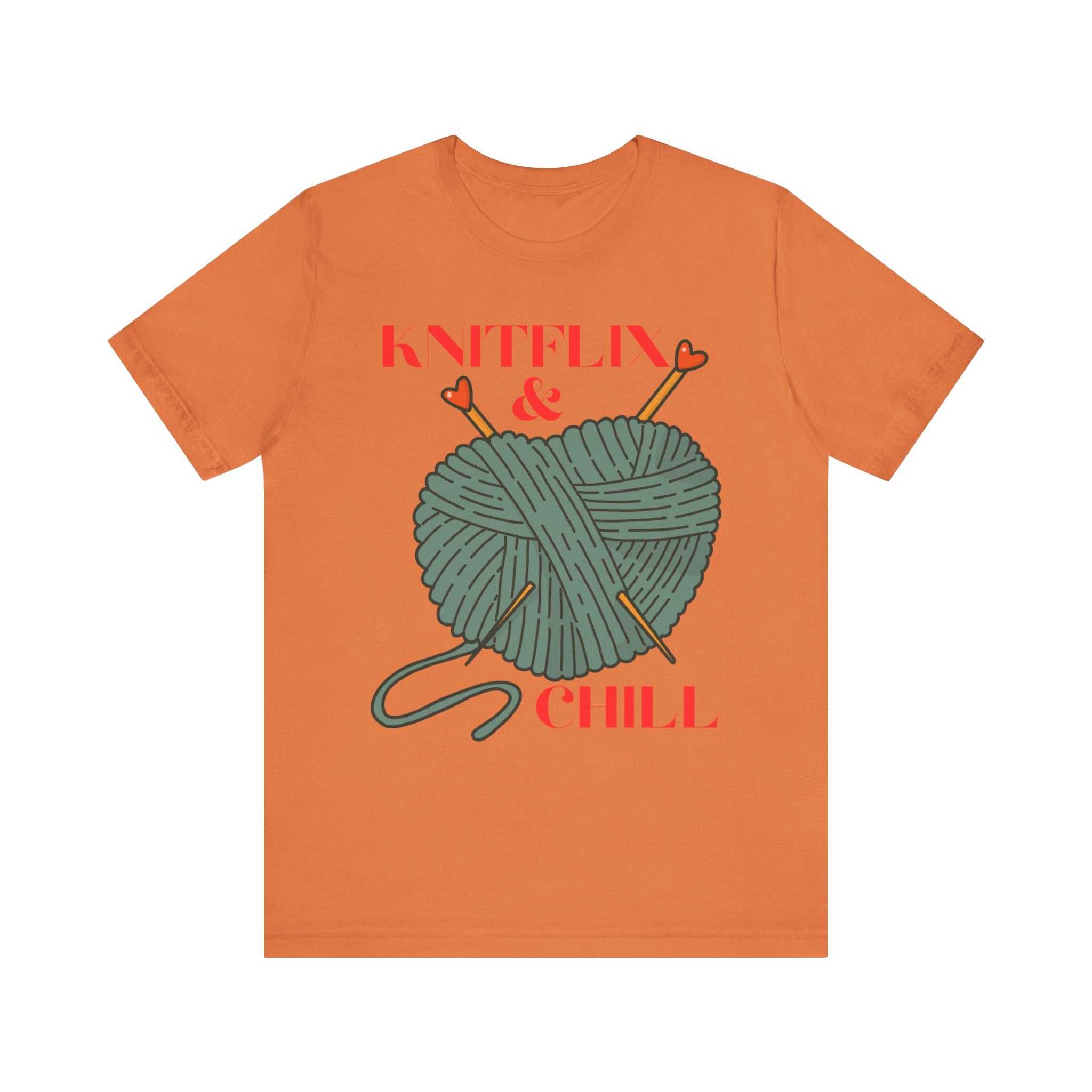 Knitflix & Chill Tee for Craft Lovers