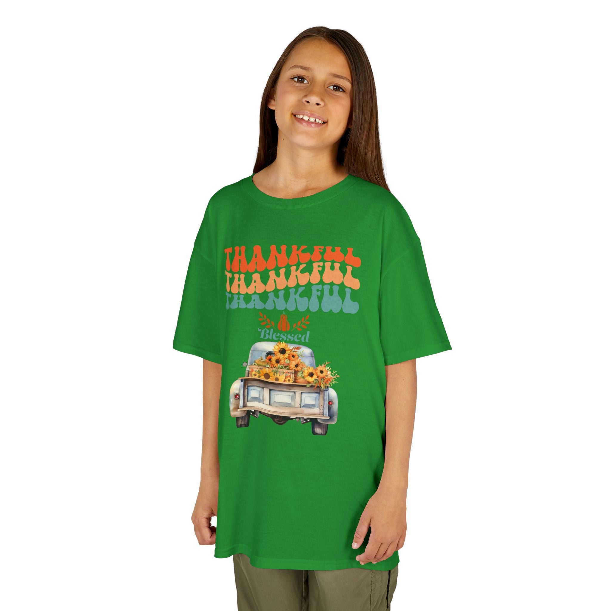 Thankful Kids Tee | Cute Autumn T-Shirt | Thanksgiving Gift | Kids Holiday Wear | Family Gathering Apparel