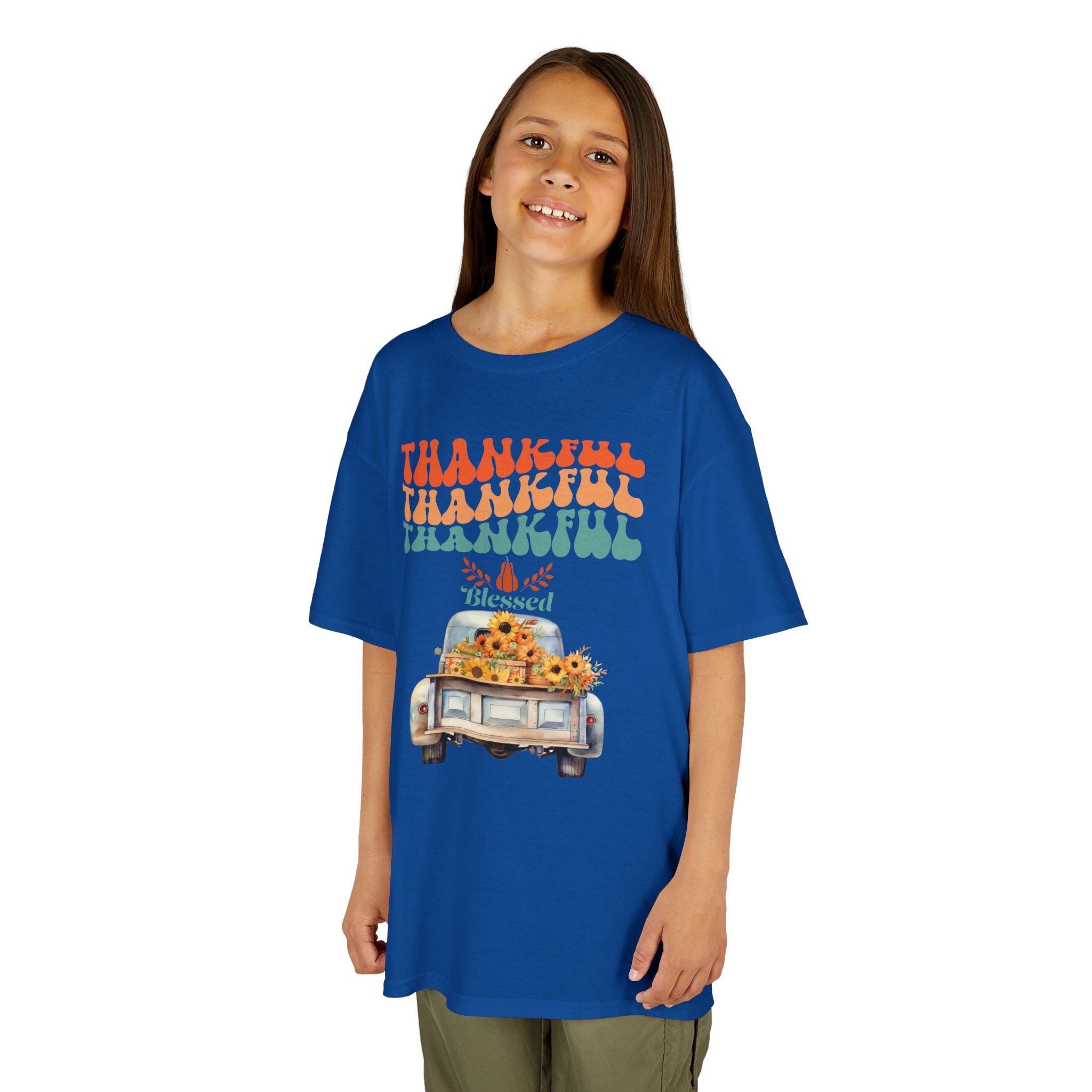 Thankful Kids Tee | Cute Autumn T-Shirt | Thanksgiving Gift | Kids Holiday Wear | Family Gathering Apparel