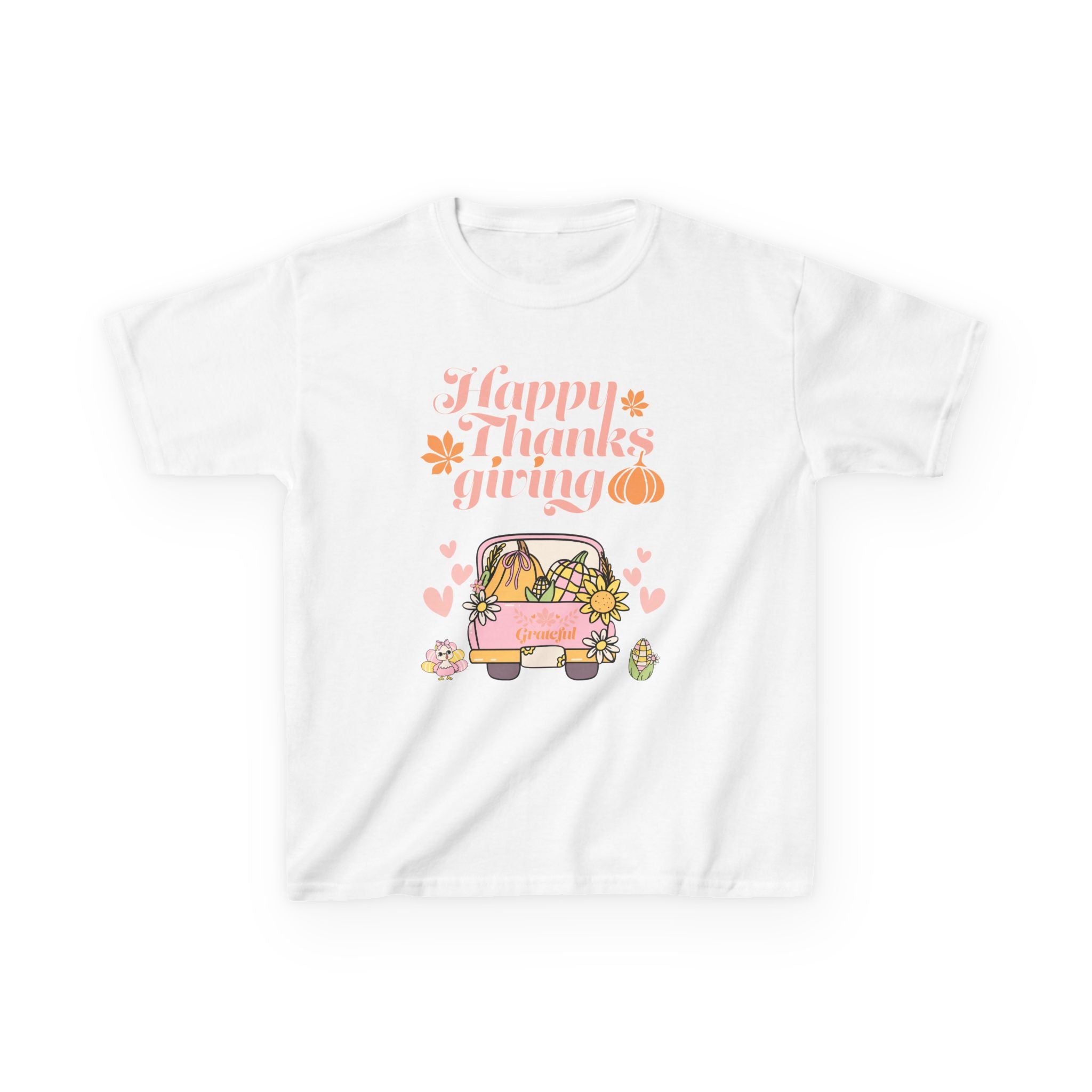 Happy Thanksgiving Kids Tee, Fall T-Shirt, Cute Pumpkin Shirt, Autumn Apparel, Kids Harvest Tee, Seasonal Kids Clothing