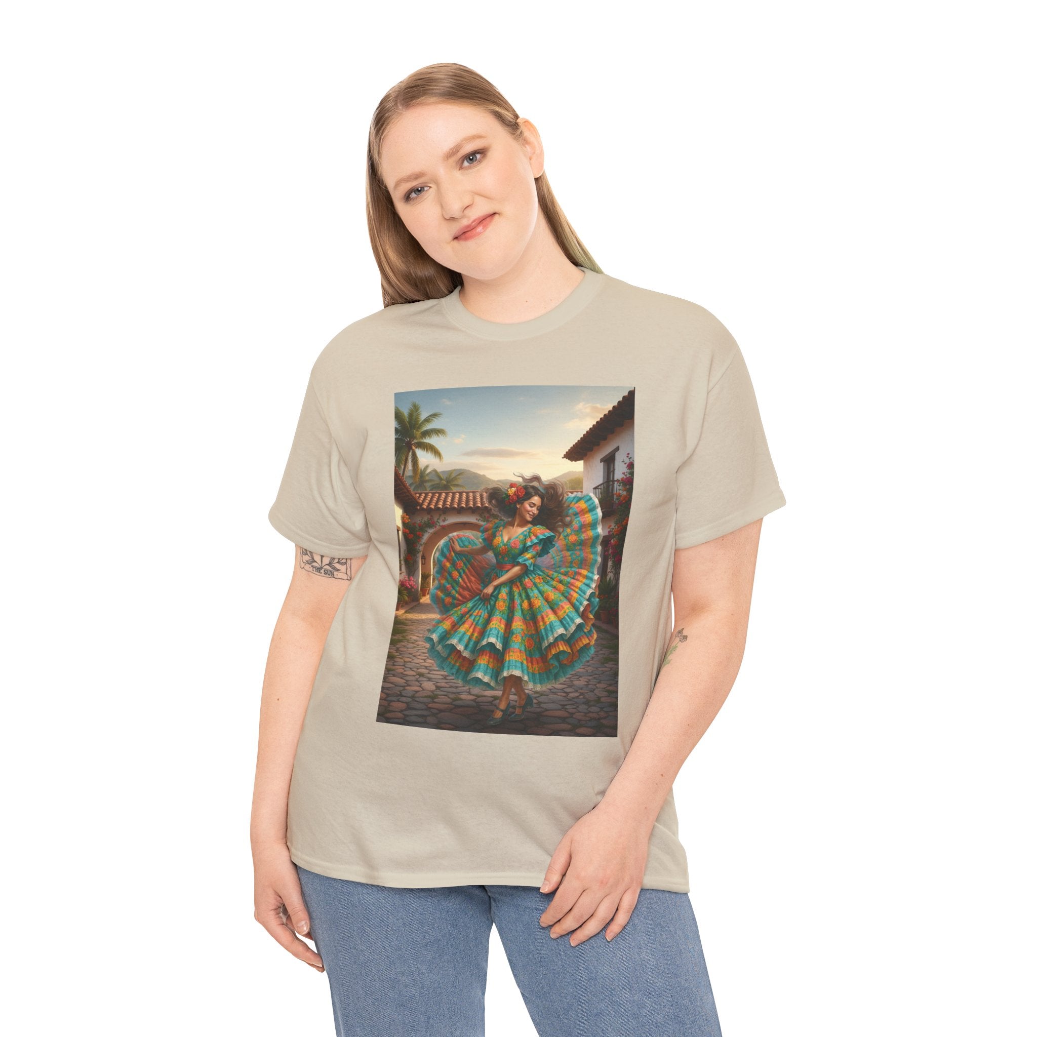 Folklórico Dancer Vibrant Graphic Tee - Perfect for Festivals, Casual Outings, Gifts, Dance Lovers, Unisex Fashion