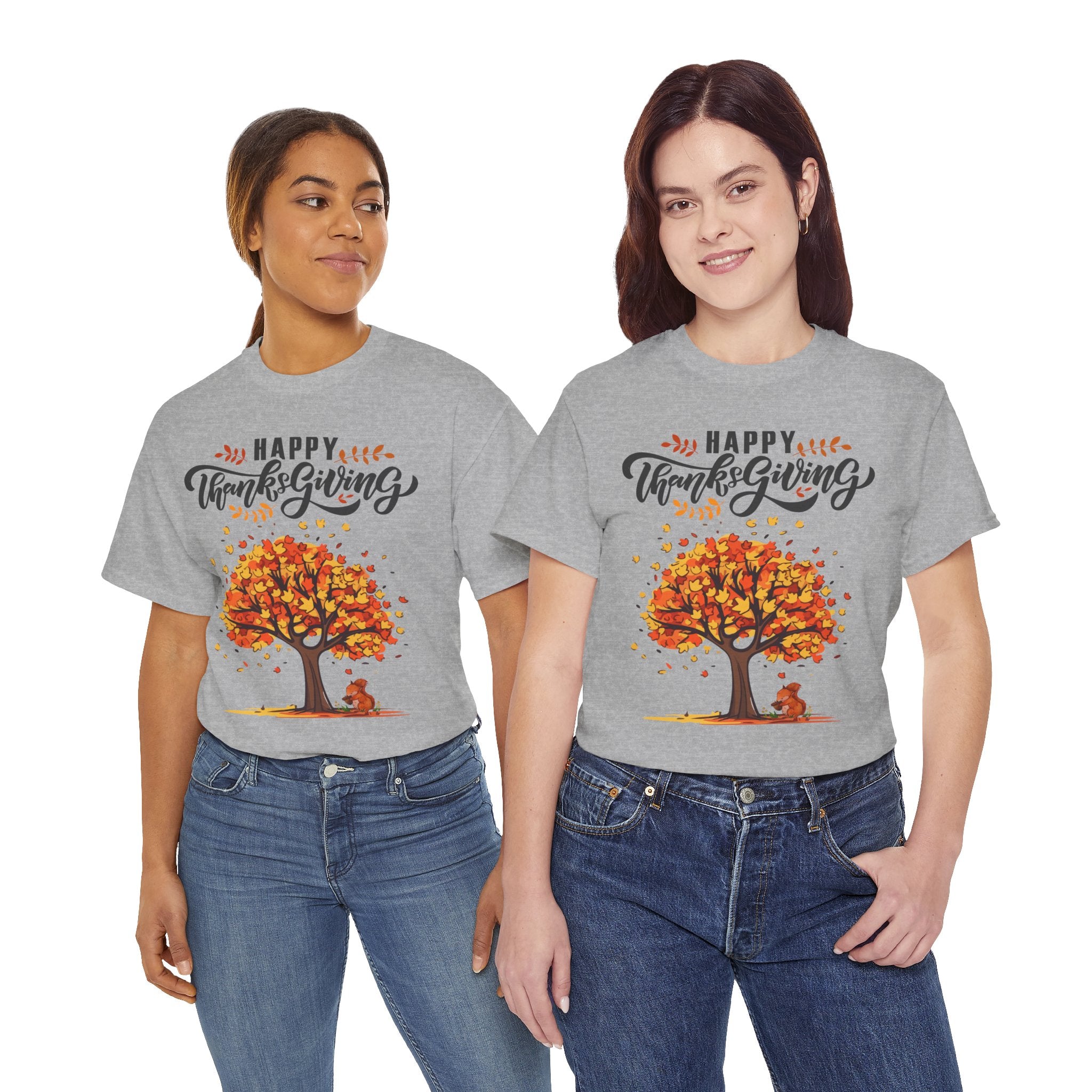 Happy Thanksgiving Tree Unisex Tee, Autumn Shirt, Holiday Apparel, Fall Fashion, Seasonal Gift
