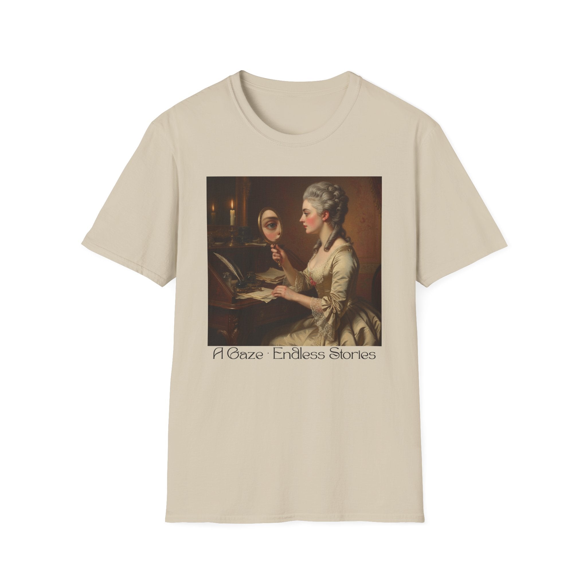 Artistic Vintage T-Shirt with 'A Gaze, Endless Stories' Design, Perfect for Art Lovers, Gifts, Casual Wear, Museum Visits, Art Class