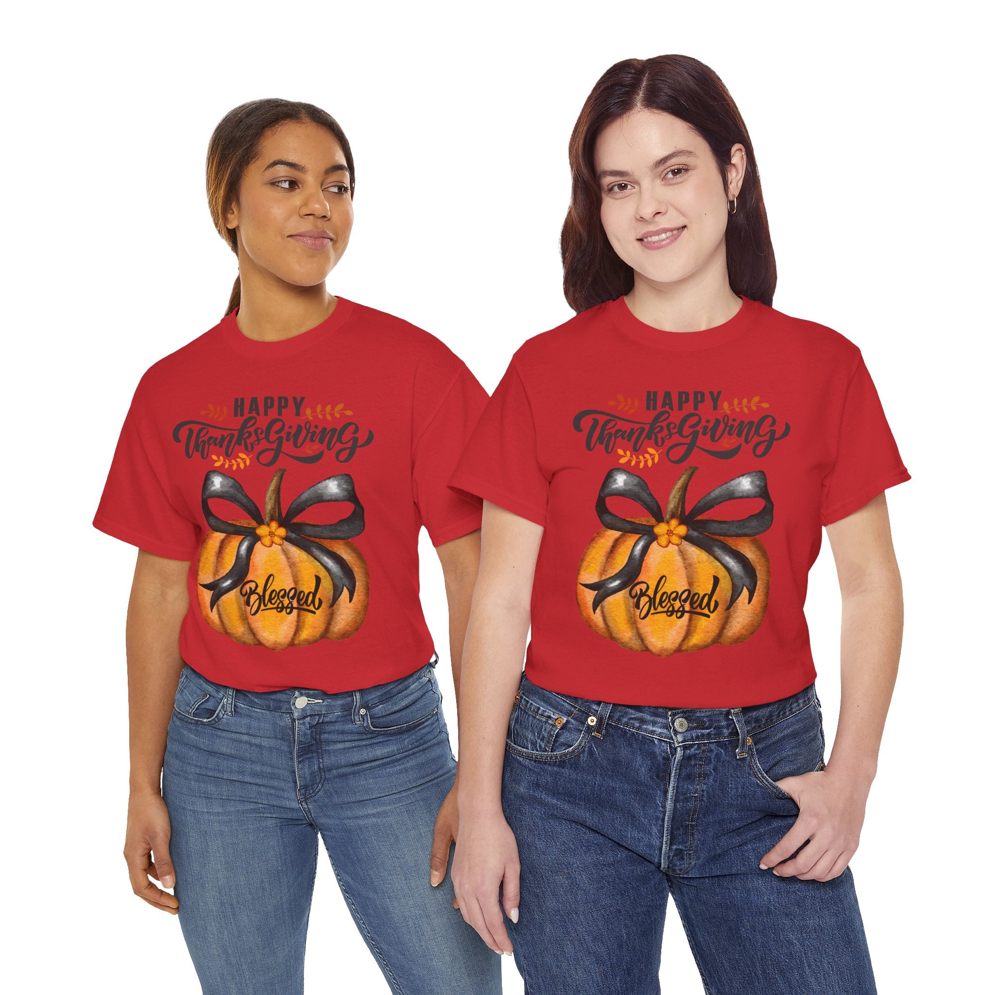 Thanksgiving Pumpkin Tee - Happy Thanksgiving, Blessed Shirt, Fall Apparel, Unisex Cotton Tee, Holiday Gift