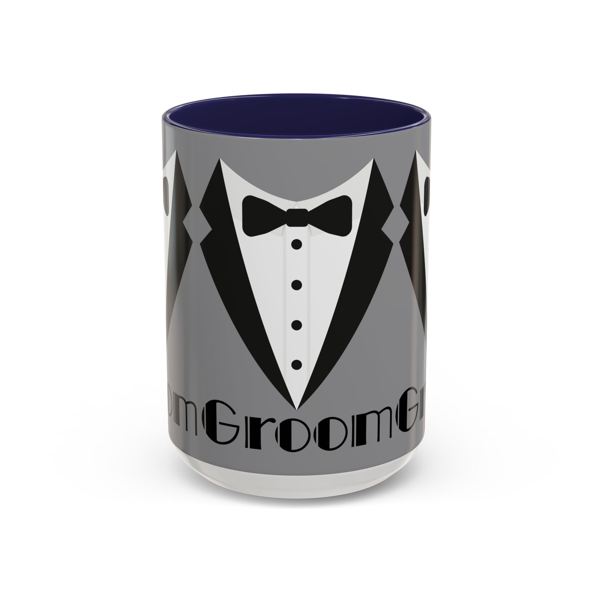 Groom Coffee Mug, Wedding Gift, Groomsmen Party Mug, Black and White Accent Mug, Engagement Celebration