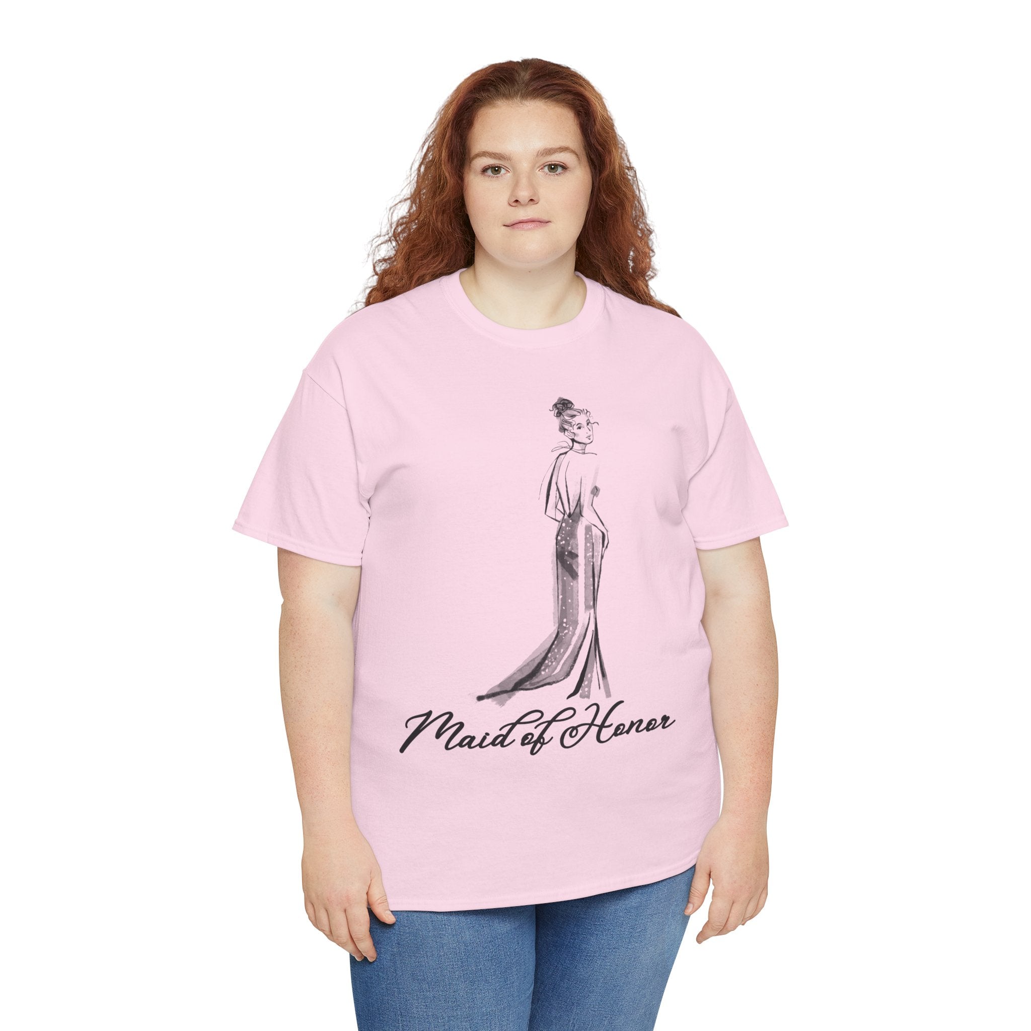 Maid of Honor Tee, Unisex Heavy Cotton Tee, Wedding Party Shirt, Bridal Shower Gift, Bachelorette Party Attire