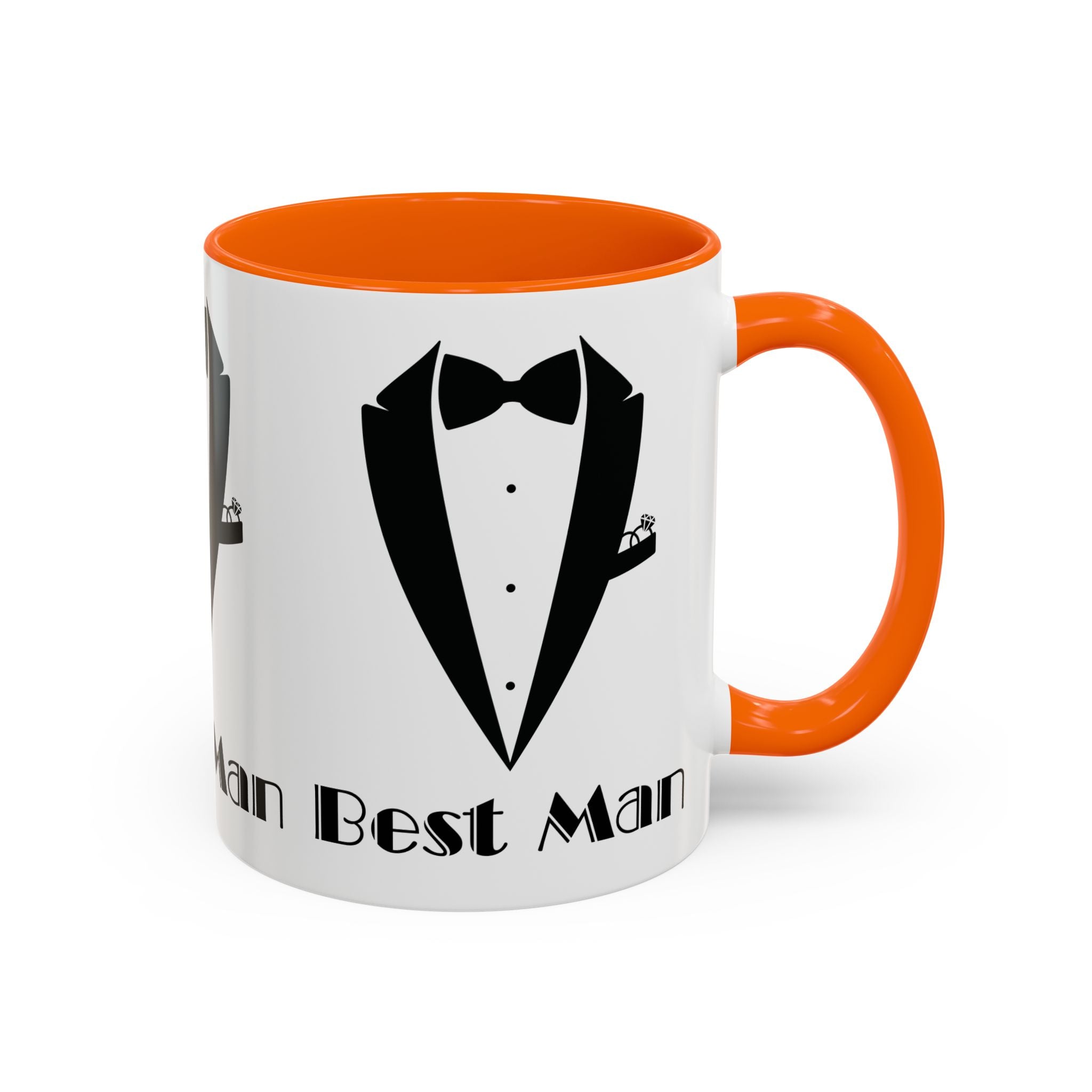Best Man Accent Coffee Mug 11/15 oz, Groom’s Gift, Wedding Party Favor, Unique Best Man Gift, Black and White Coffee Cup