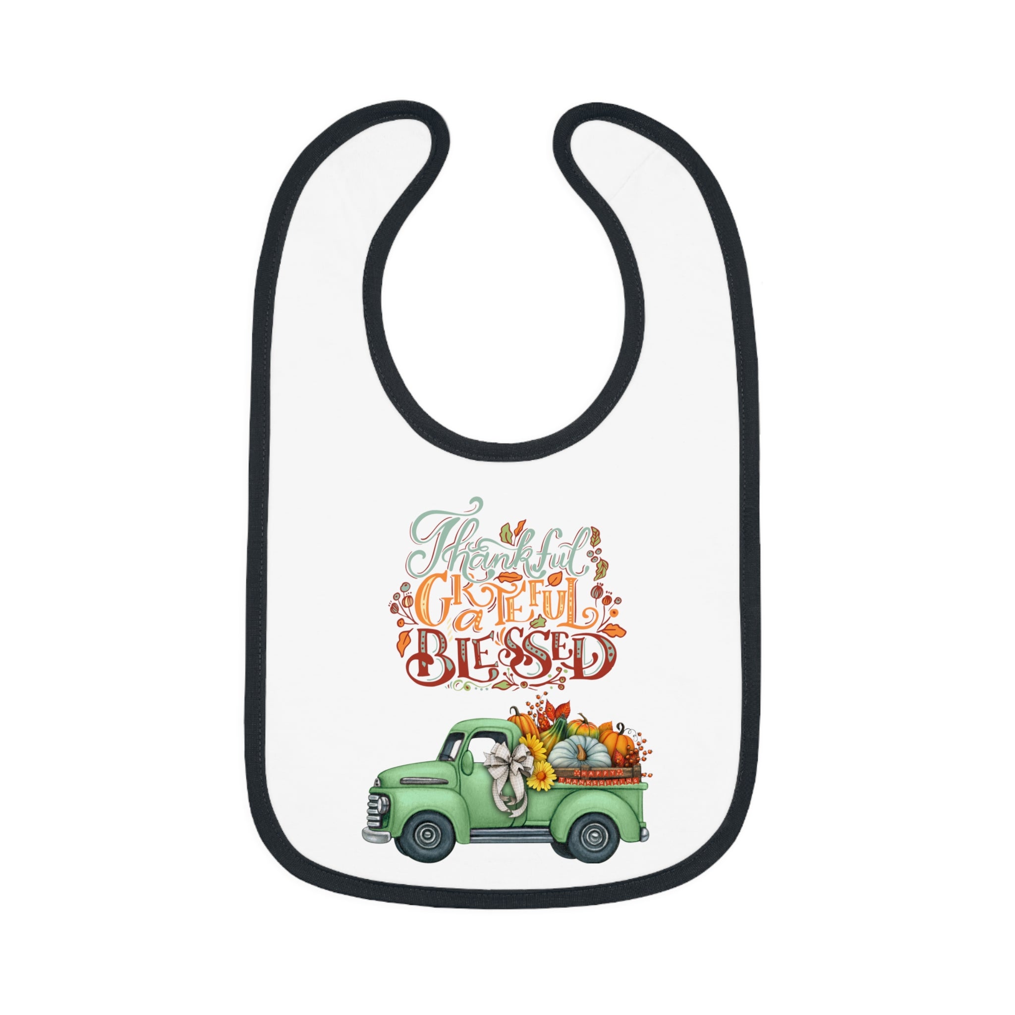 Thankful Bib for Babies | Grateful & Blessed Baby Bib | Cute Fall Bib for Toddlers | Thanksgiving Baby Gift | Holiday Feeding Bib