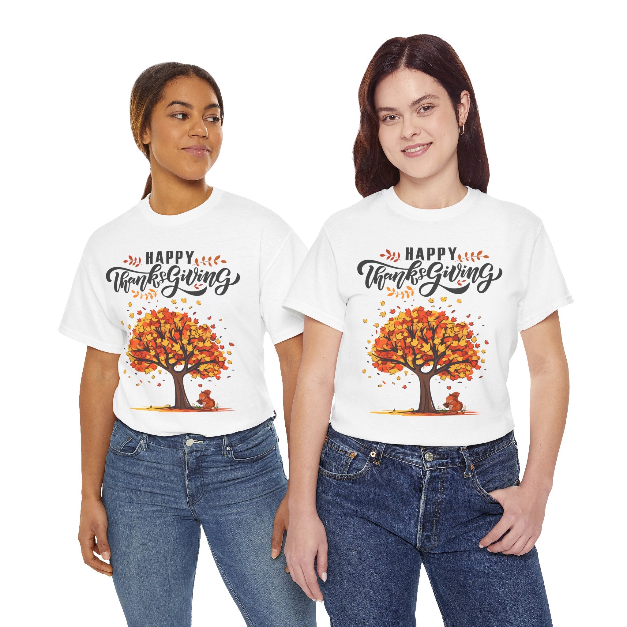 Happy Thanksgiving Tree Unisex Tee, Autumn Shirt, Holiday Apparel, Fall Fashion, Seasonal Gift
