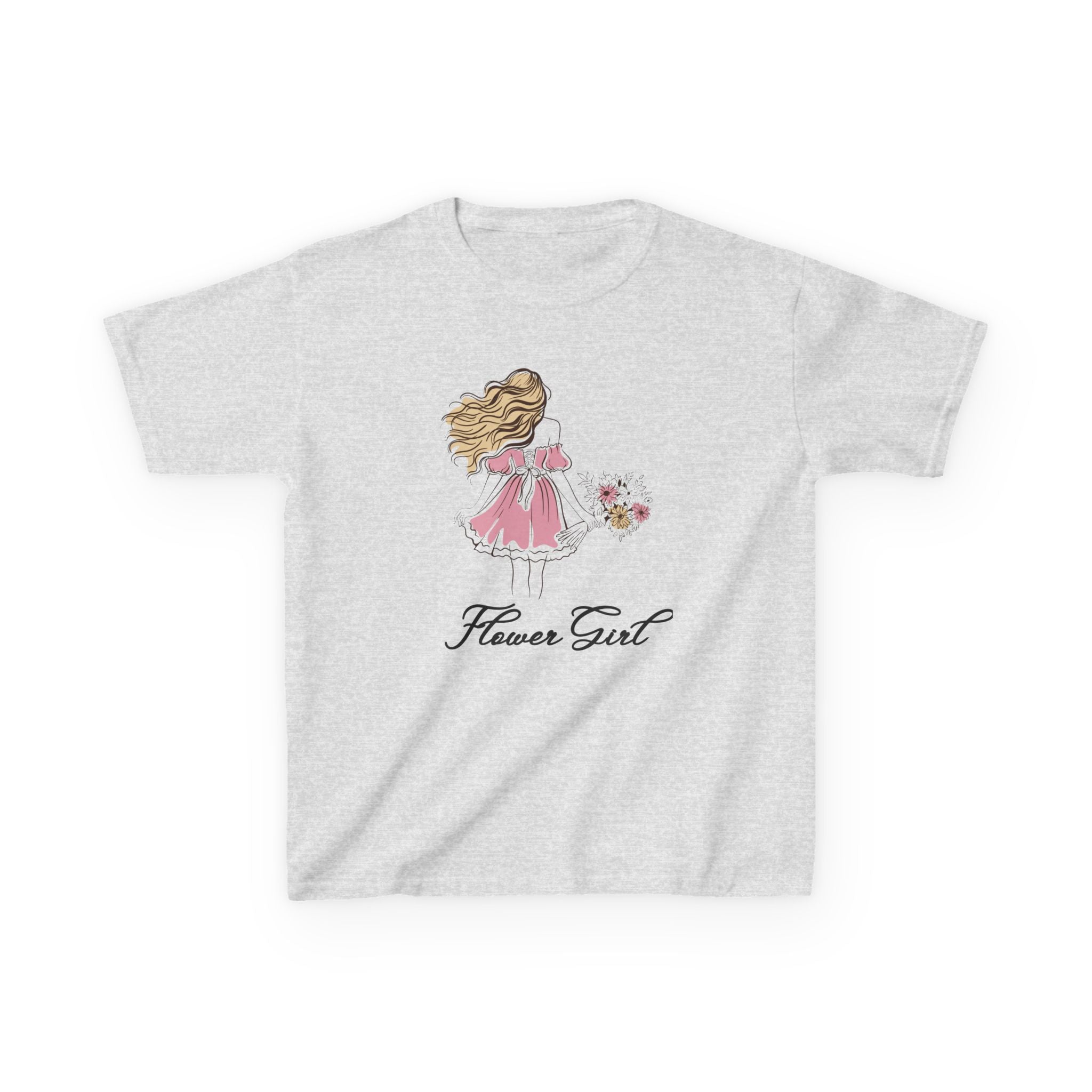 Flower Girl Kids Tee, Cute Kids T-Shirt, Children's Wedding Outfit, Floral Graphic Tee, Birthday Gift for Girls, Summer Apparel