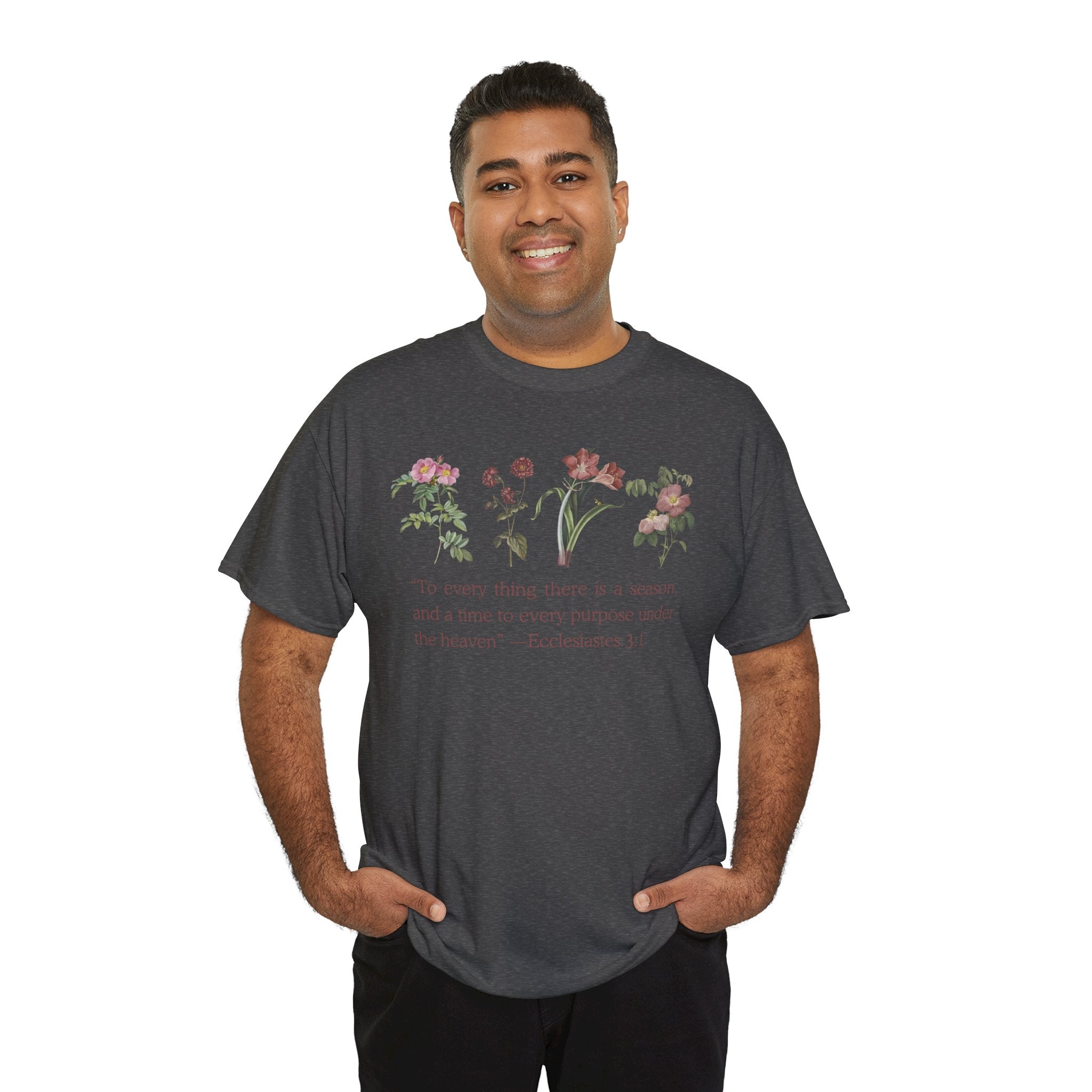 Christian -Biblical Inspirational Floral Quote Tee, Nature Lover Gift, Eco-Friendly Fashion, Casual Everyday Wear