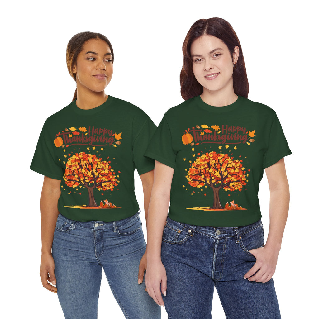 Thanksgiving Tree Tee, Autumn Shirt, Fall Apparel, Family Gathering Top, Seasonal Wear, Thanksgiving Gift