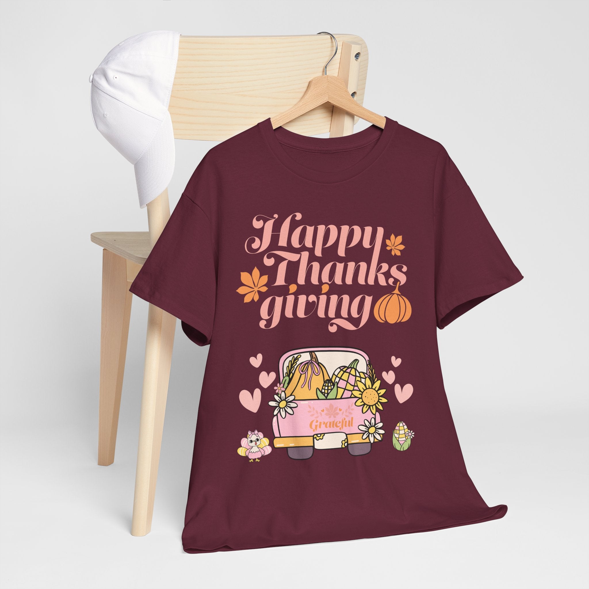 Happy Thanksgiving Unisex Tee | Cozy Autumn Shirt for Family Gatherings, Thanksgiving Celebration, Fall Fashion, Cute Gift Idea