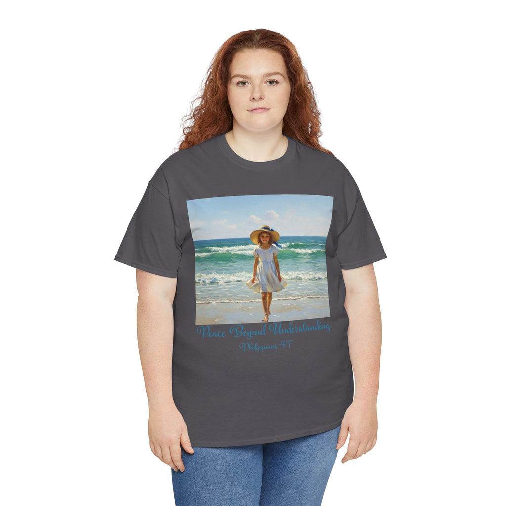 Serene Beach Vibes Tee for Summer Days, Top for Women, Casual Wear, Gifts for Beach Lovers, Vacay Essentials
