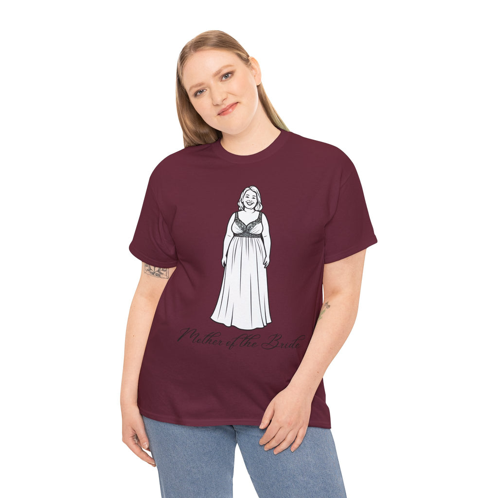 Mother of the Bride Tee, Plus Size Wedding Shirt, Unisex Cotton T-Shirt, Bridal Party Gift, Fun Wedding Day Apparel