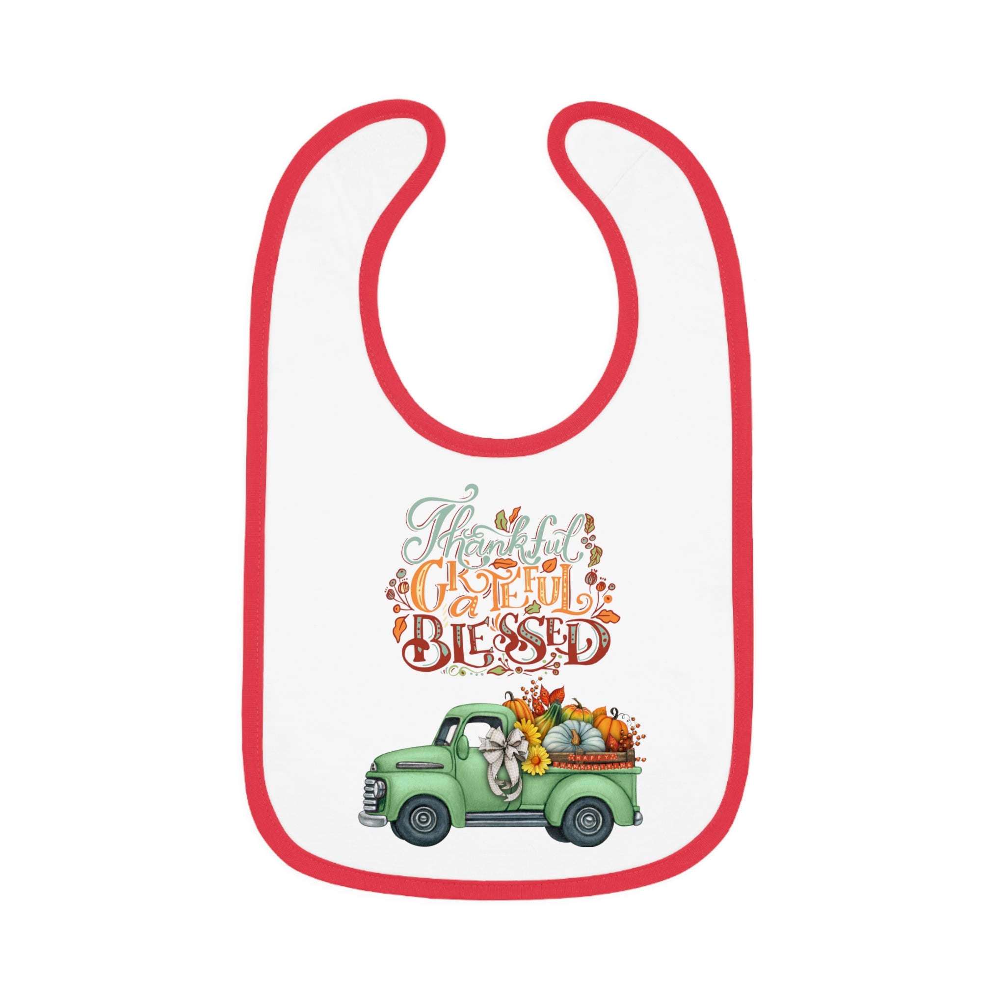 Thankful Bib for Babies | Grateful & Blessed Baby Bib | Cute Fall Bib for Toddlers | Thanksgiving Baby Gift | Holiday Feeding Bib