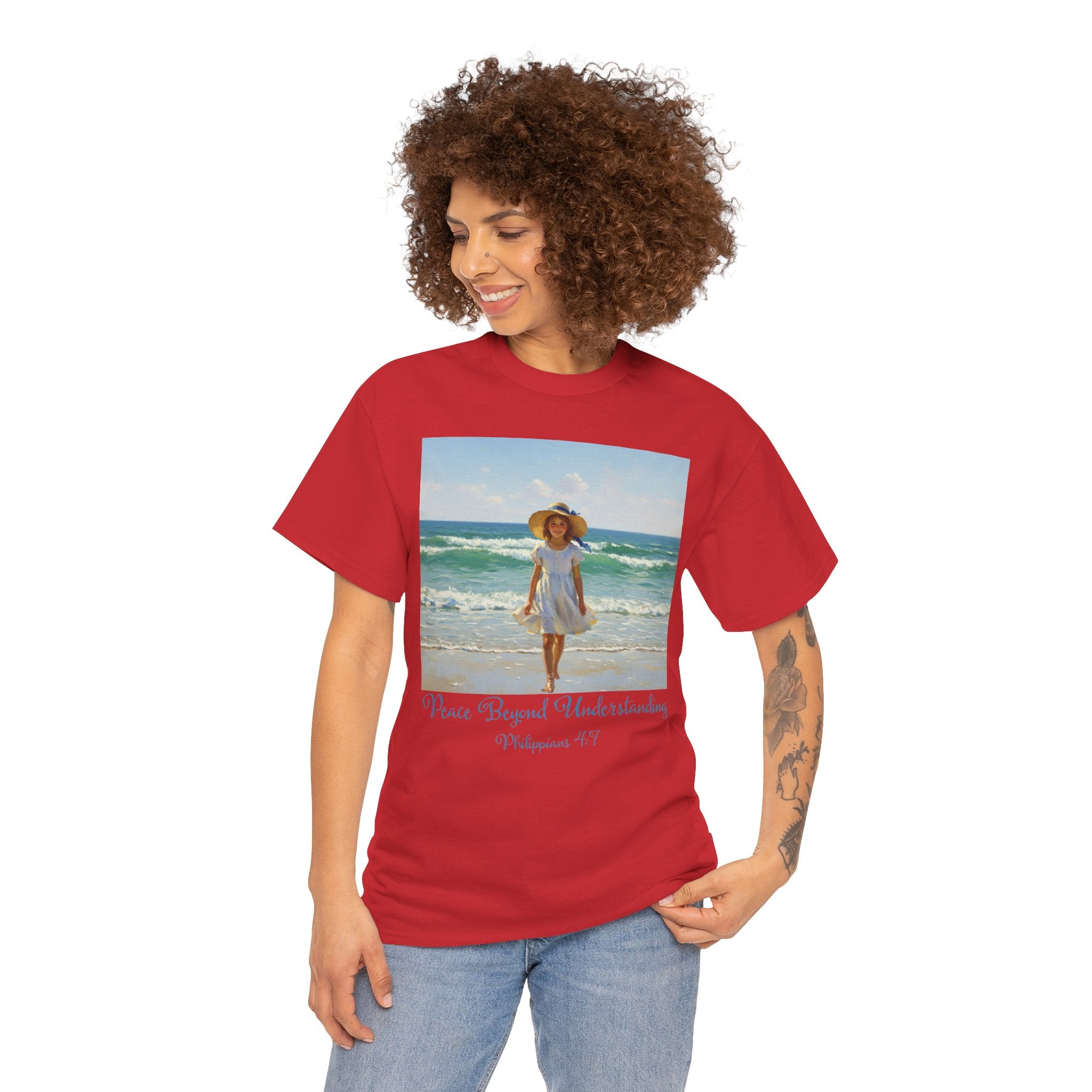 Serene Beach Vibes Tee for Summer Days, Top for Women, Casual Wear, Gifts for Beach Lovers, Vacay Essentials