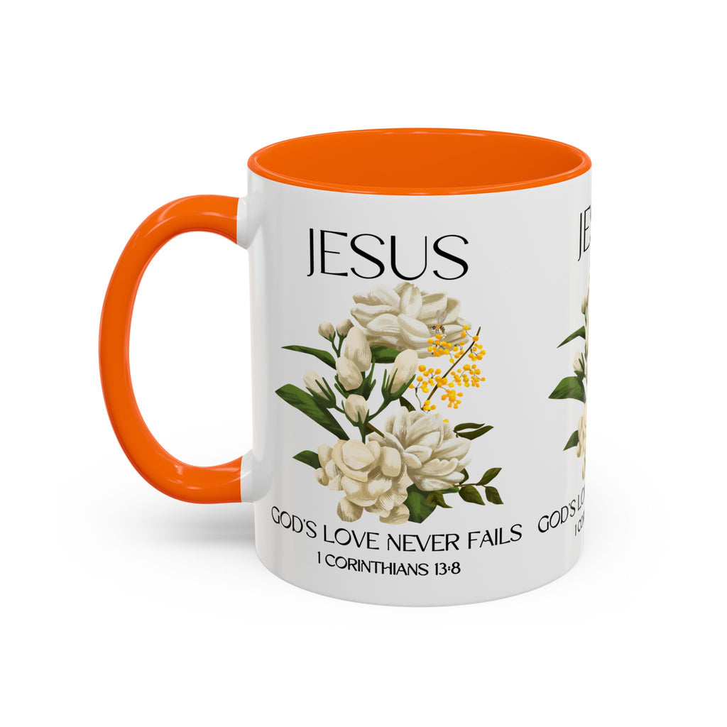 Inspirational Floral Coffee Mug 11/15 oz  - God's Love Design, Christian Gift, Home Decor, Mug for Faith, Coffee Lovers