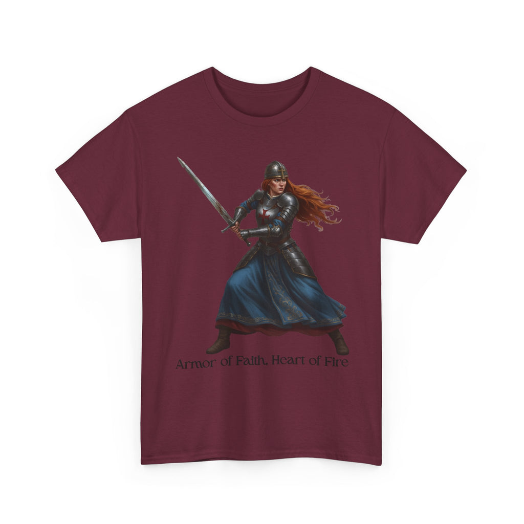 Warrior Spirit Unisex Heavy Cotton Tee, Inspirational Shirt, Fantasy Gift, Empowerment Merchandise, Soft Cotton Tee, Everyday Wear