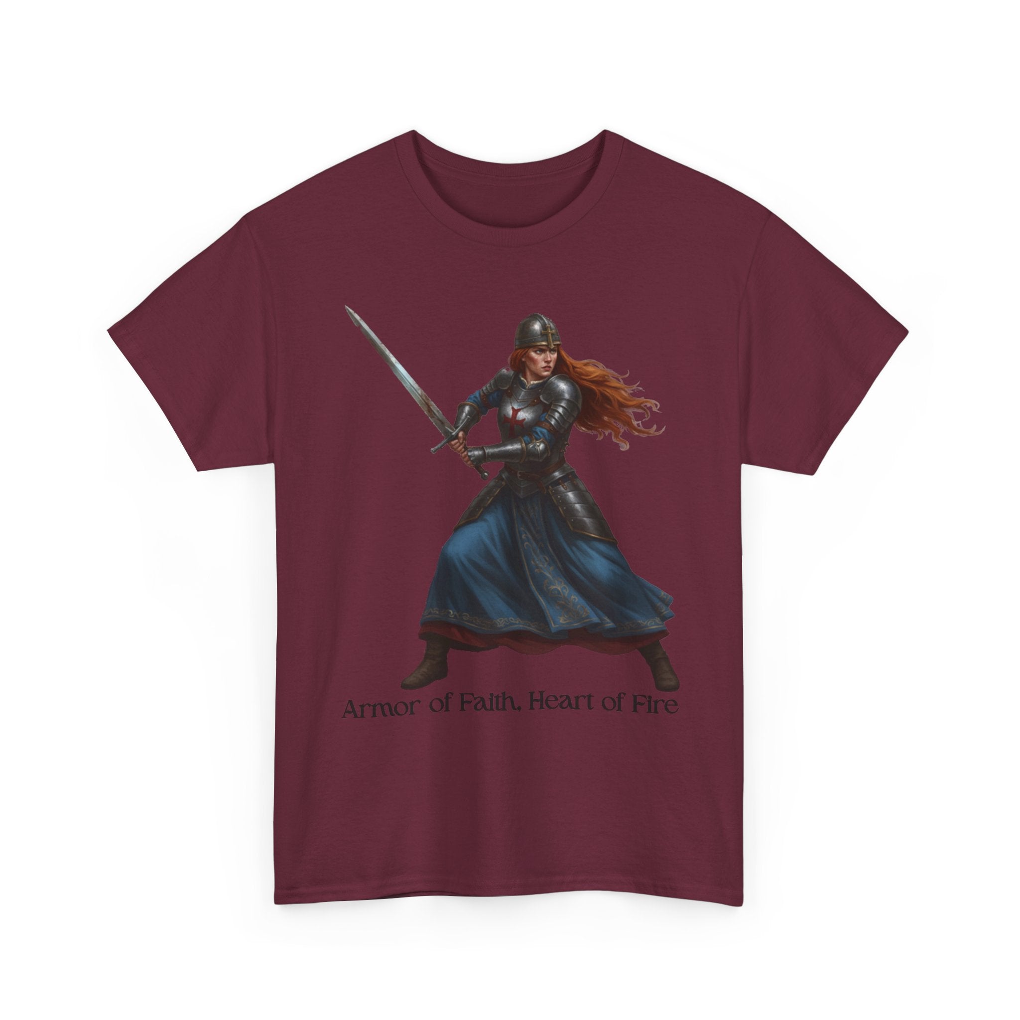 Warrior Spirit Unisex Heavy Cotton Tee, Inspirational Shirt, Fantasy Gift, Empowerment Merchandise, Soft Cotton Tee, Everyday Wear