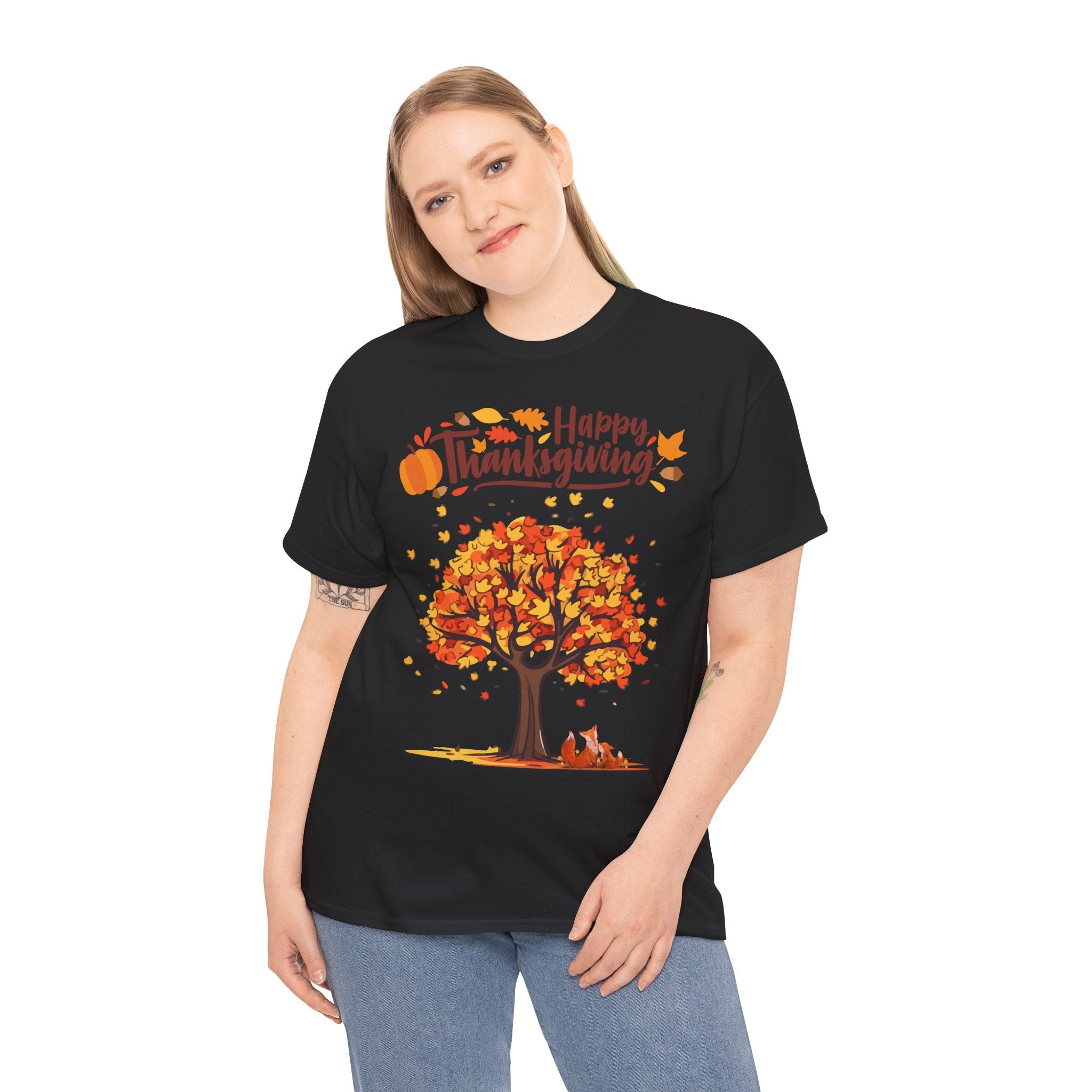 Thanksgiving Tree Tee, Autumn Shirt, Fall Apparel, Family Gathering Top, Seasonal Wear, Thanksgiving Gift