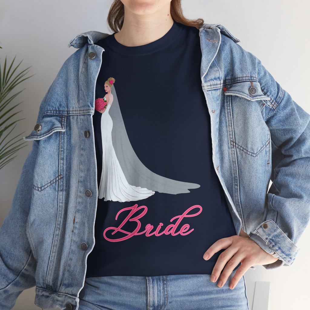 Bride Unisex Heavy Cotton Tee, Wedding Gift, Bridal Party Shirt, Engagement Party Top, Bride T-Shirt, Bridal Shower Attire