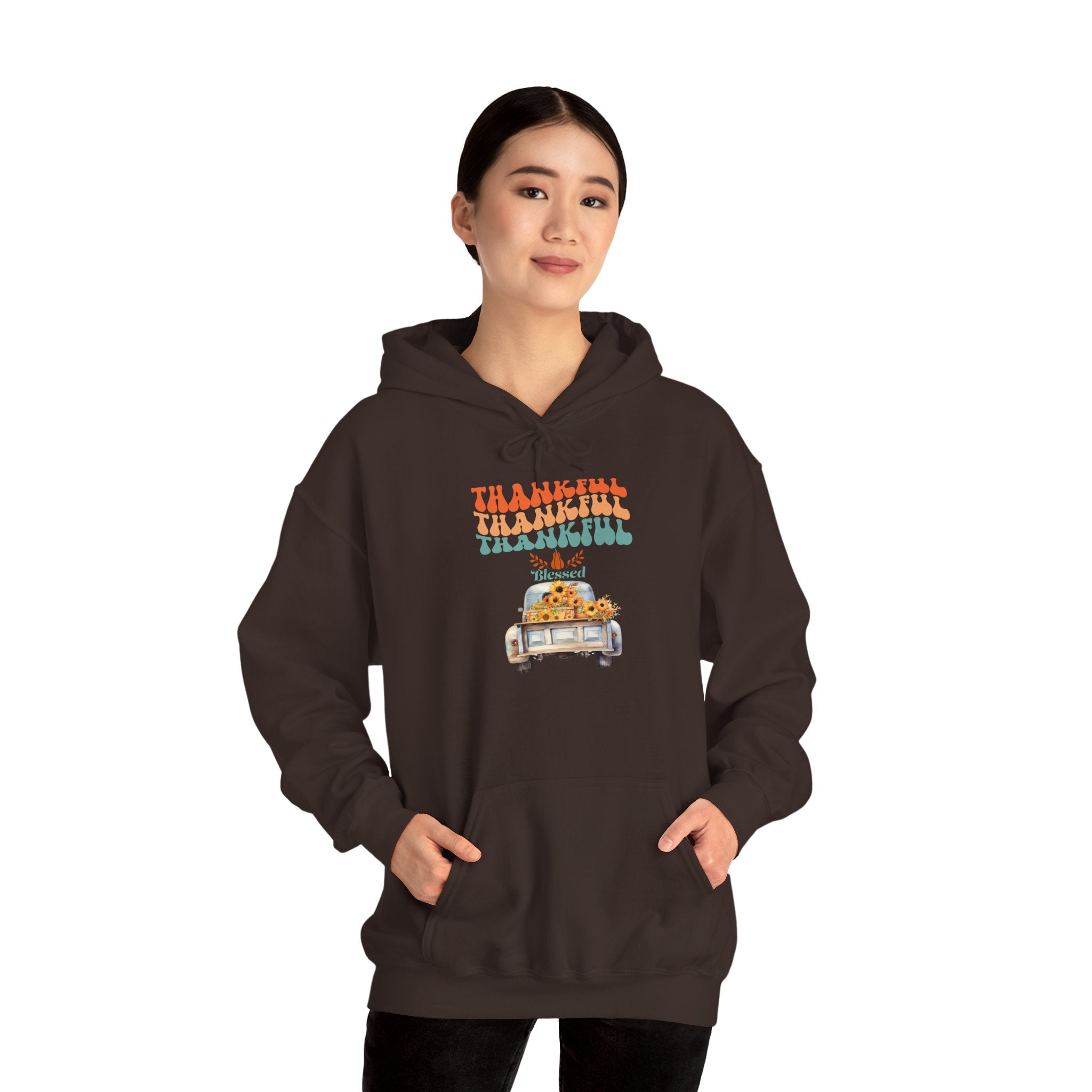 Thankful Vintage Hoodie - Cozy Unisex Sweatshirt for Fall, Thanksgiving Gathering, Gift, Casual Wear, Layering