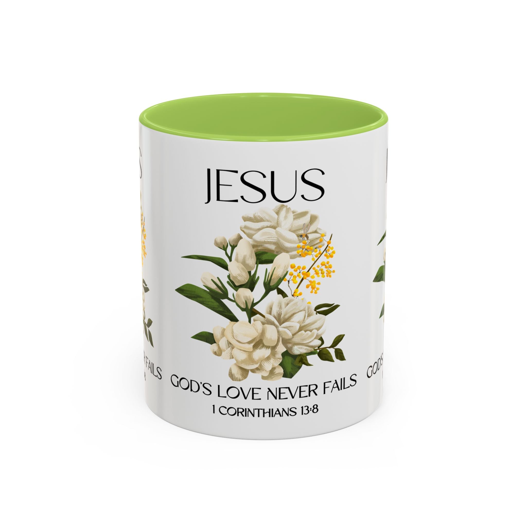 Inspirational Floral Coffee Mug 11/15 oz  - God's Love Design, Christian Gift, Home Decor, Mug for Faith, Coffee Lovers