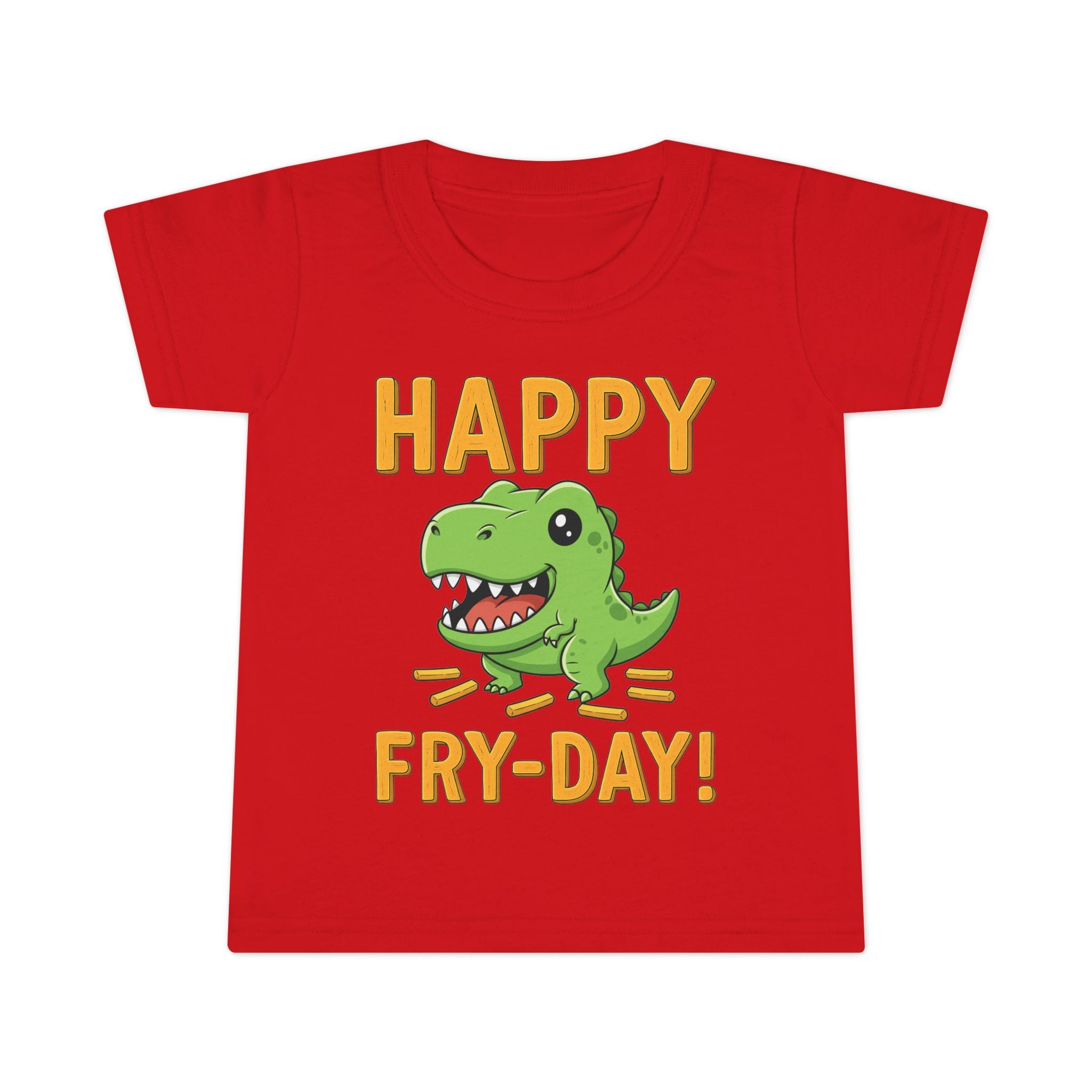 Dino Fry-Day Toddler T-Shirt, Fun Kids Tee, Dinosaur Shirt for Toddlers, Cute Children's Clothing, Toddler Gift Idea
