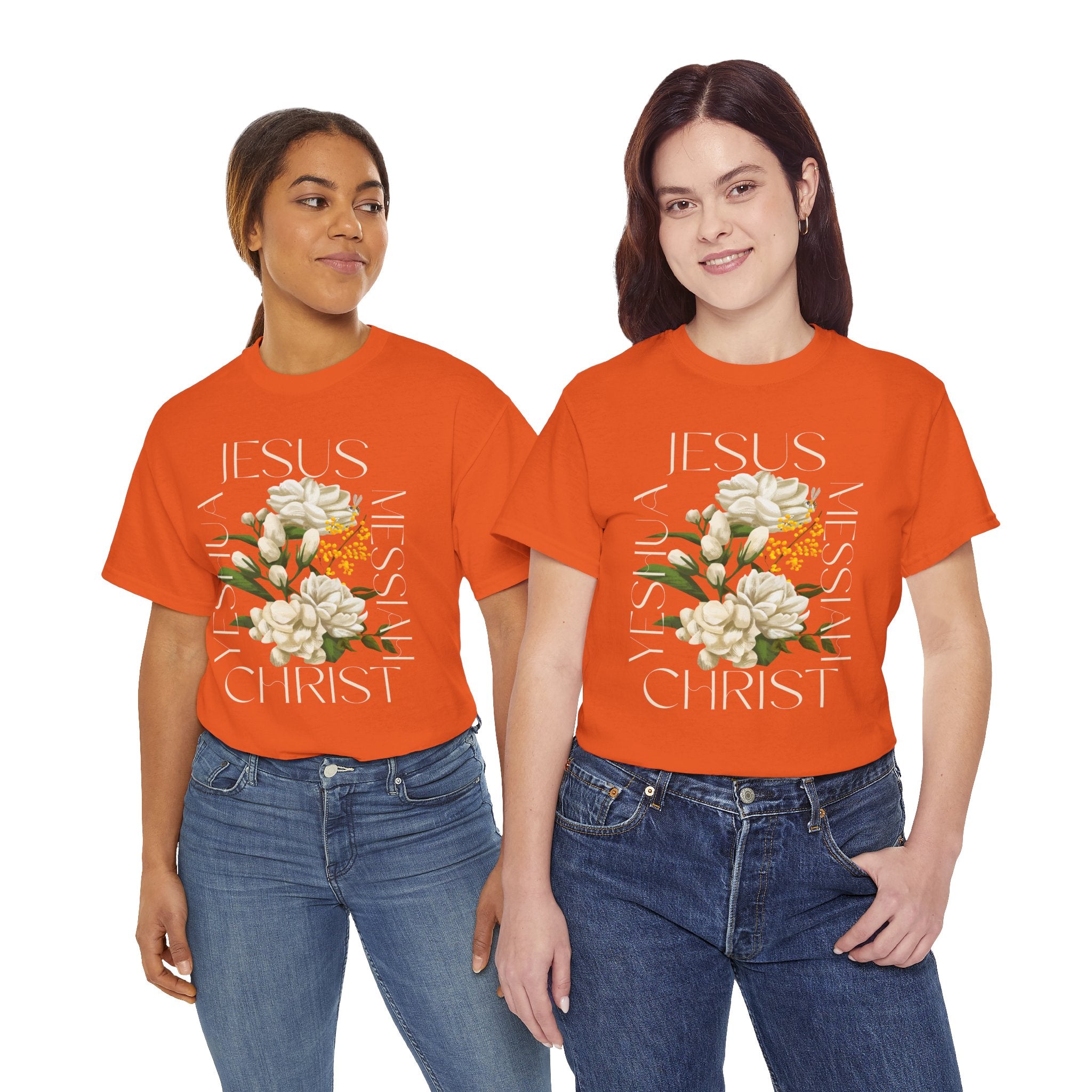 Floral Jesus Christ Tee, Spiritual T-Shirt, Inspirational Unisex Cotton Shirt, Gift for Believers, Christian Apparel