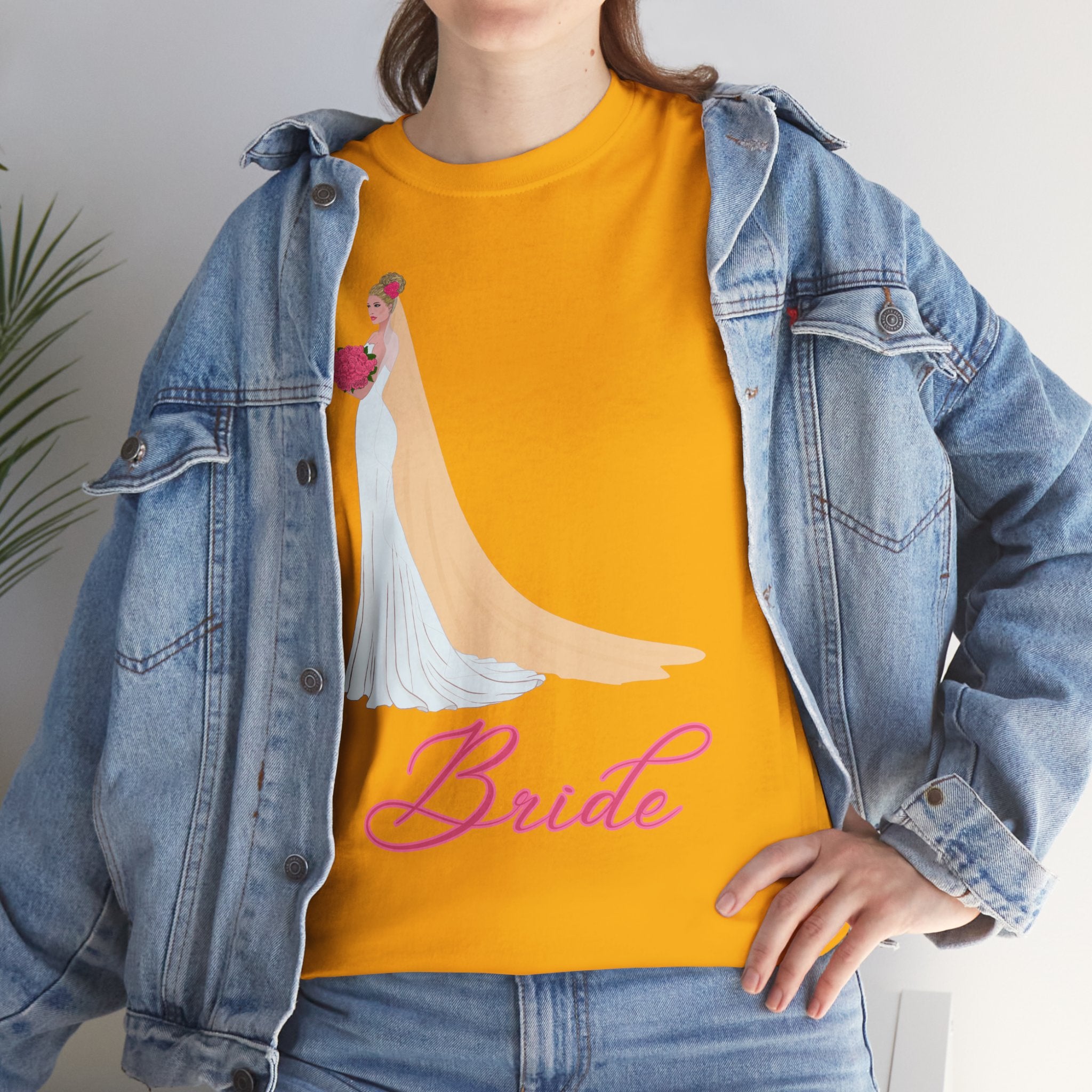 Bride Unisex Heavy Cotton Tee, Wedding Gift, Bridal Party Shirt, Engagement Party Top, Bride T-Shirt, Bridal Shower Attire