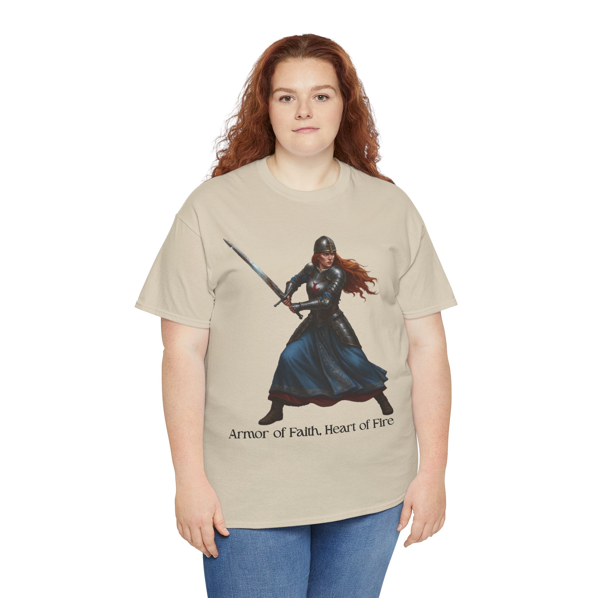 Warrior Spirit Unisex Heavy Cotton Tee, Inspirational Shirt, Fantasy Gift, Empowerment Merchandise, Soft Cotton Tee, Everyday Wear