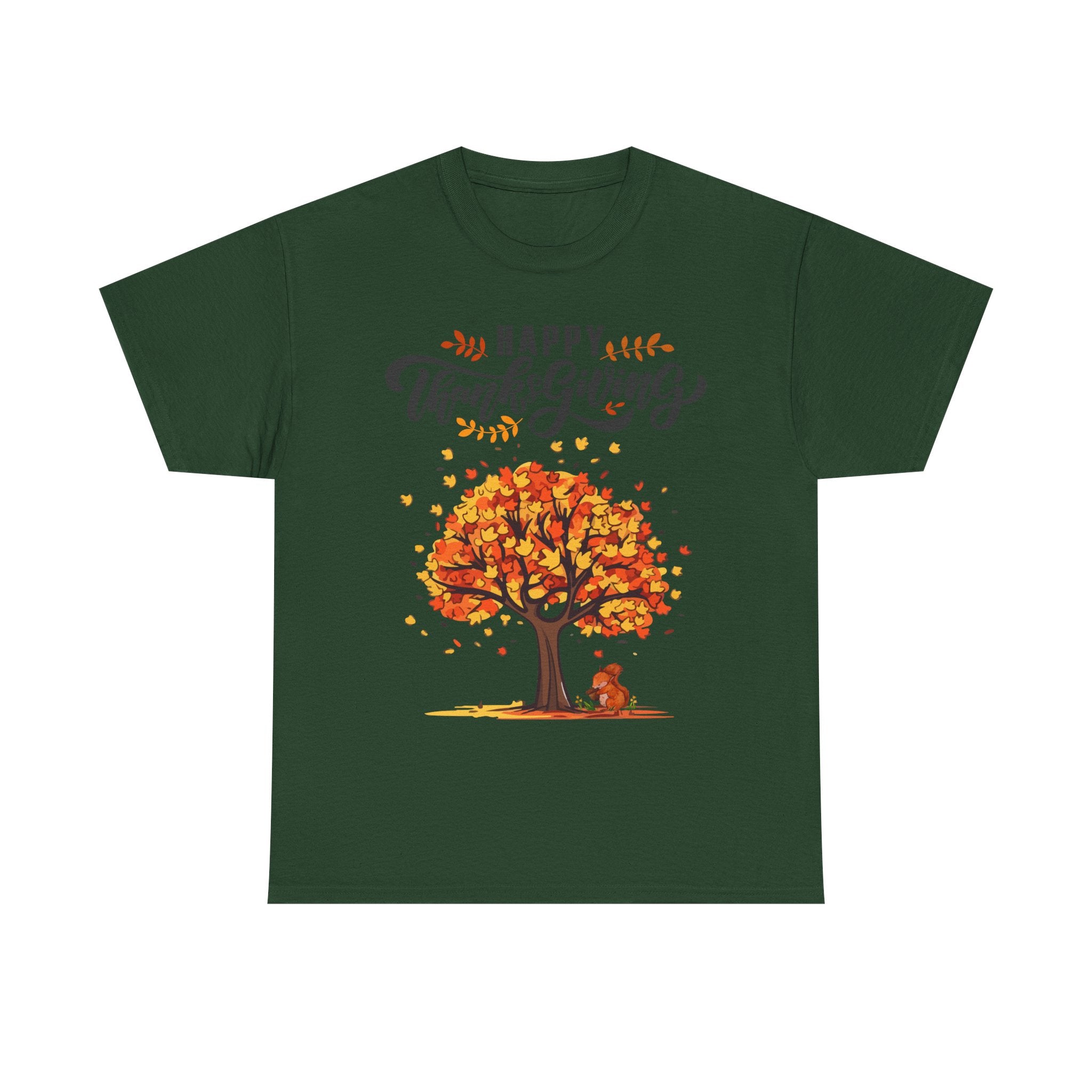 Happy Thanksgiving Tree Unisex Tee, Autumn Shirt, Holiday Apparel, Fall Fashion, Seasonal Gift