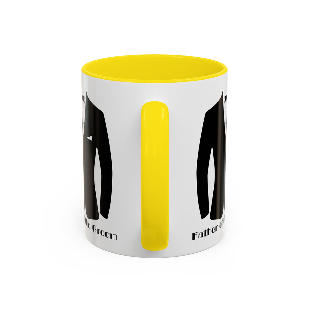 Father of the Groom Accent Coffee Mug 11/15 oz- Perfect Groomsmen Gift, Wedding Keepsake, Stylish Drinkware, Unique Wedding Favor