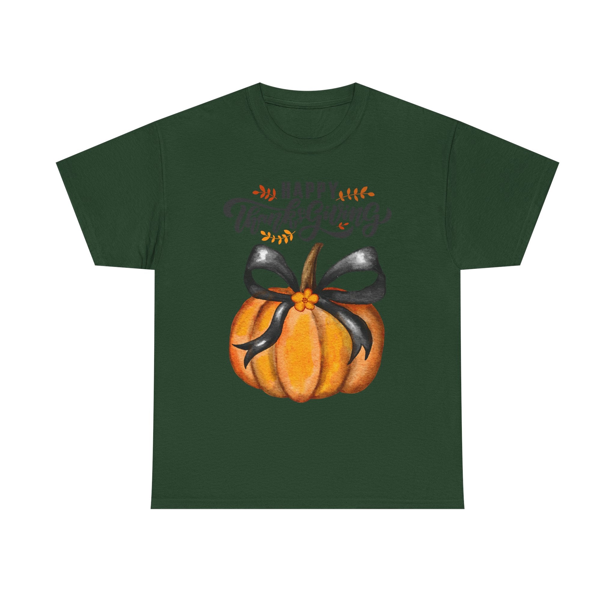 Thanksgiving Pumpkin Tee, Unisex Heavy Cotton T-Shirt, Fall Shirt, Autumn Fashion, Gift for Thanksgiving, Seasonal Apparel