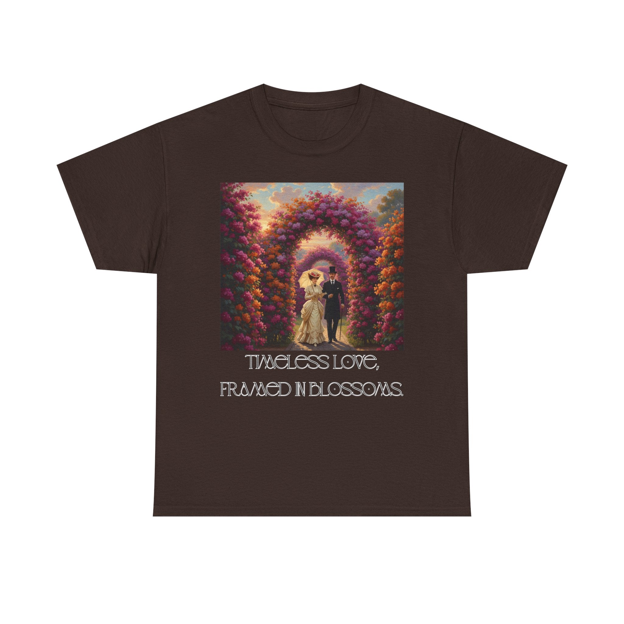 Whimsical Unisex Heavy Cotton Tee, Bohemian Vintage Shirt, Relaxed Fit Graphic Tee, Spring Flower T-Shirt, Casual Everyday Wear