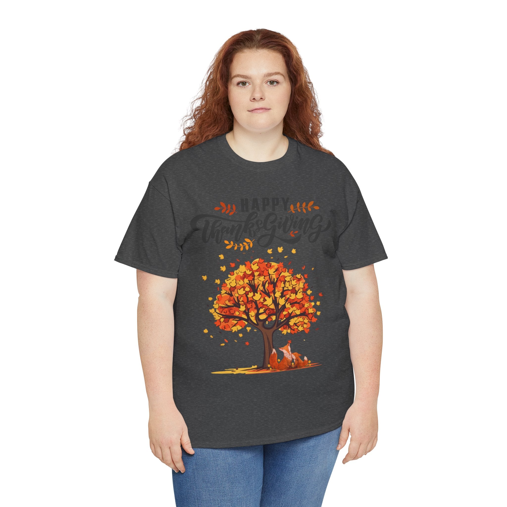 Thanksgiving Tree Tee, Fall T-Shirt, Autumn Apparel, Cozy Gift for Family, Cute Holiday Top