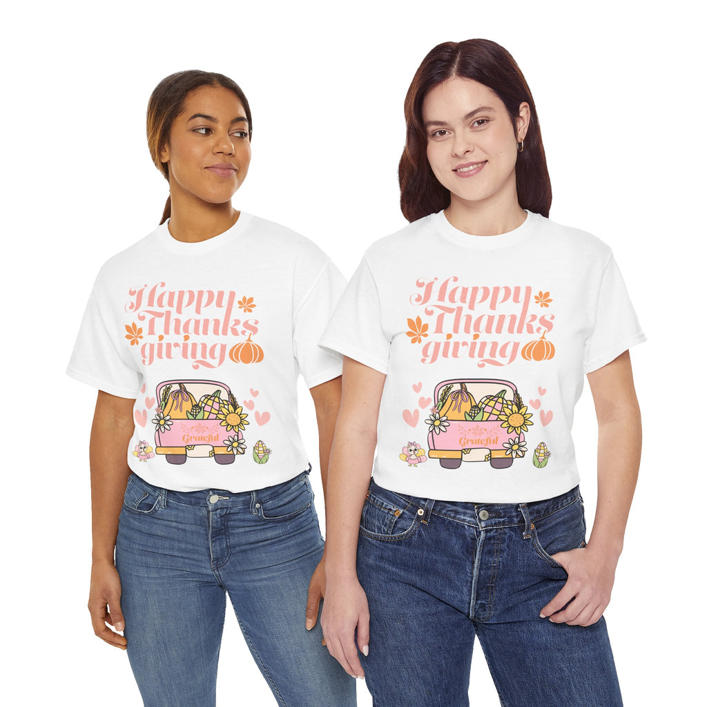 Happy Thanksgiving Unisex Tee | Cozy Autumn Shirt for Family Gatherings, Thanksgiving Celebration, Fall Fashion, Cute Gift Idea