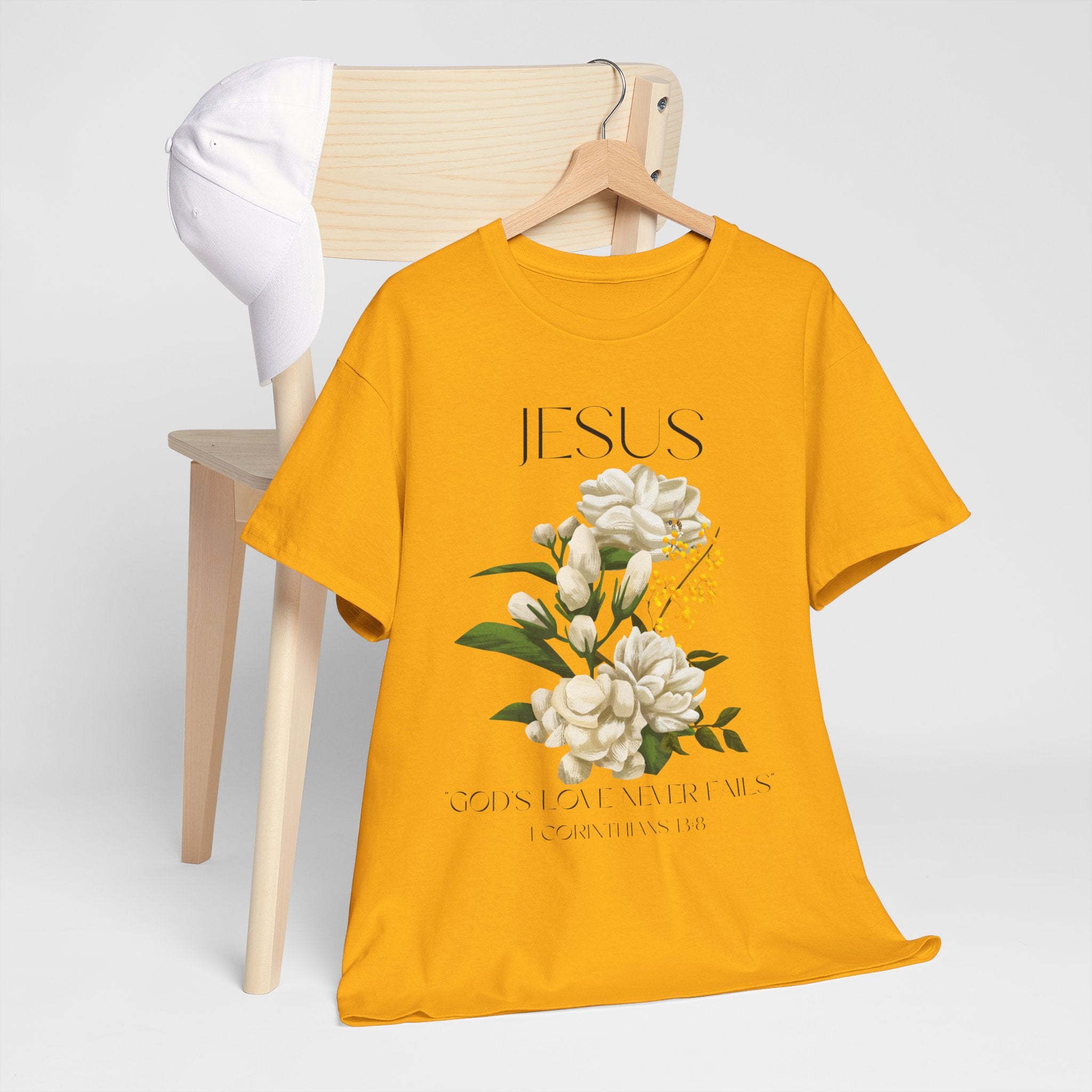 Jesus- God's love never fails-Unisex Heavy Cotton Tee