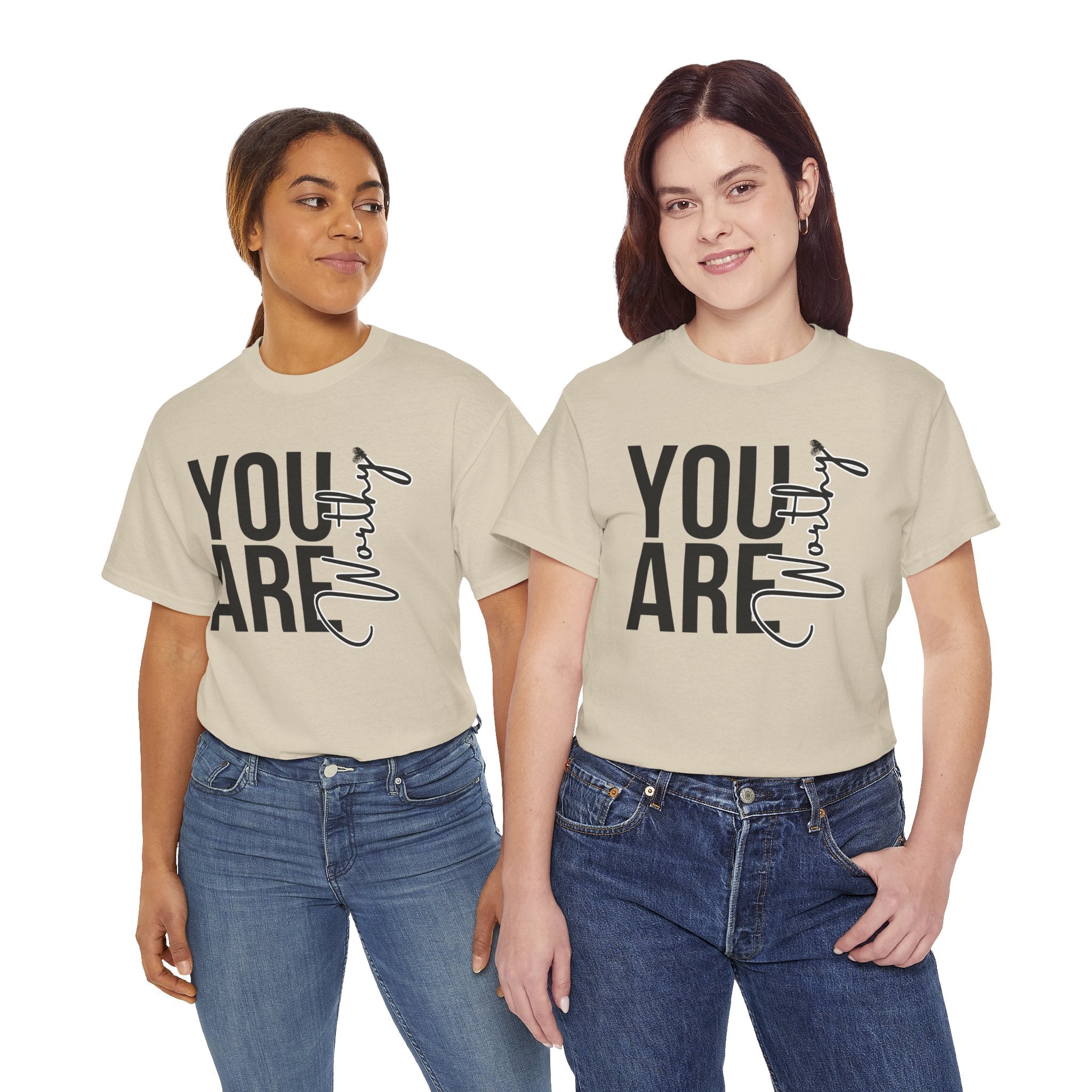 You Are Worthy Unisex Heavy Cotton Tee, Motivational Quote Shirt, Gift for Friends, Self-Love Tee, Uplifting Apparel, Positive [...]