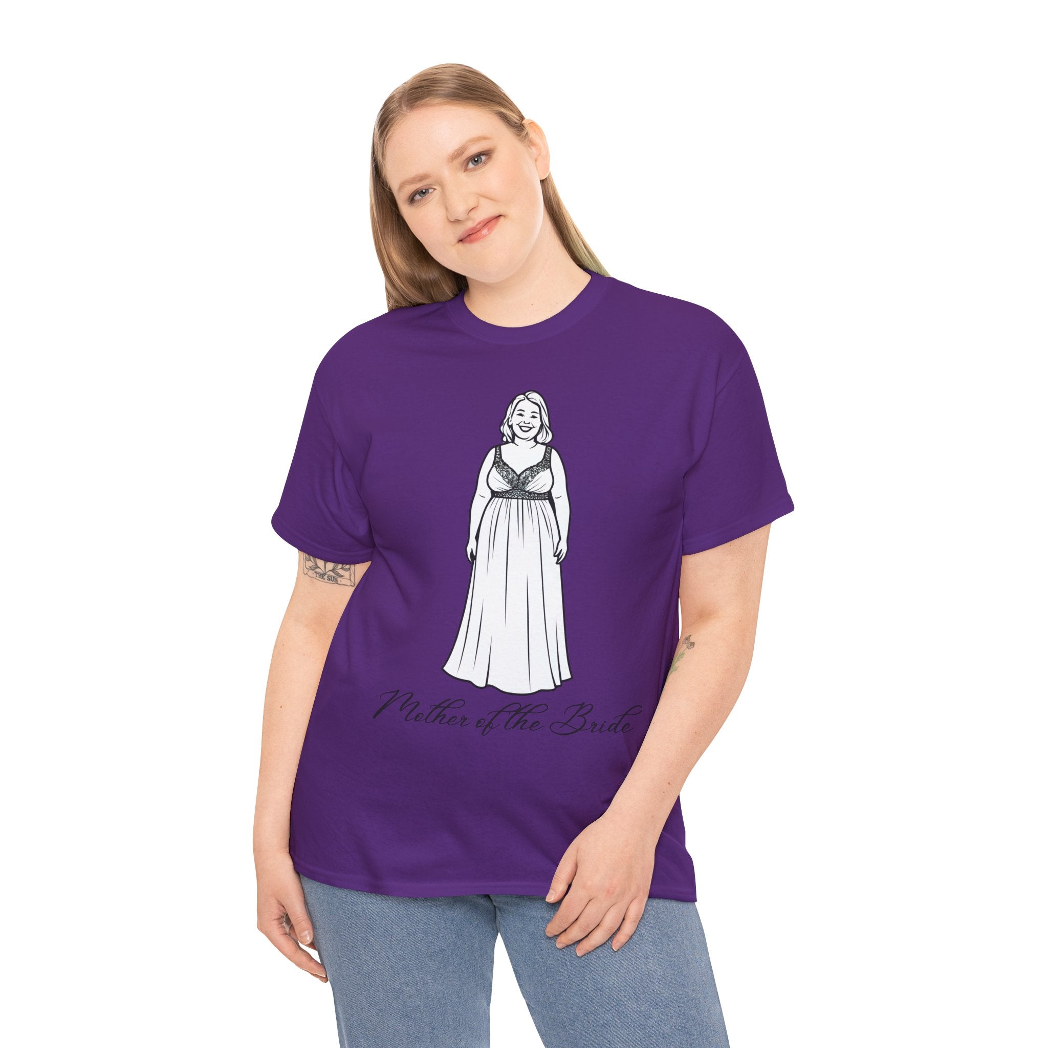 Mother of the Bride Tee, Plus Size Wedding Shirt, Unisex Cotton T-Shirt, Bridal Party Gift, Fun Wedding Day Apparel