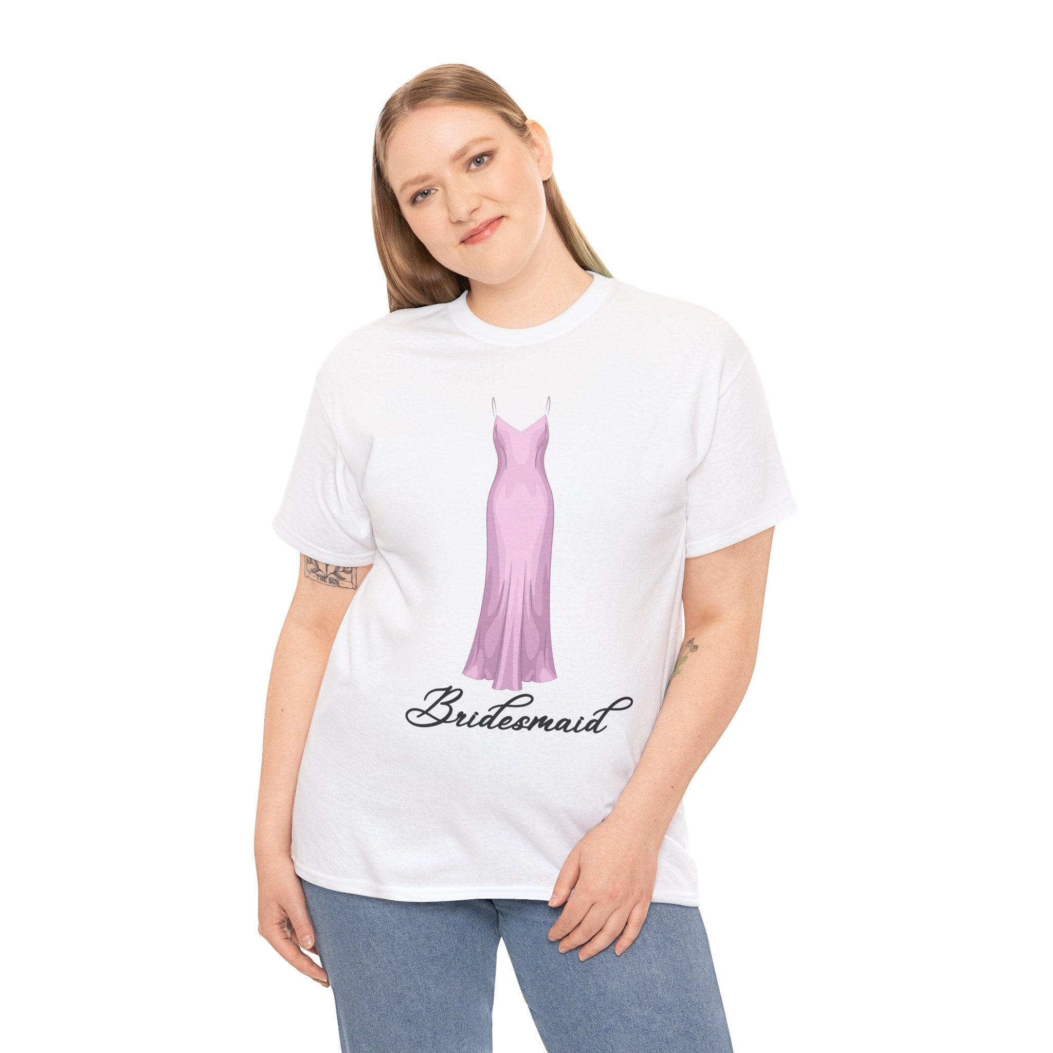 Bridesmaid Heavy Cotton Tee, Wedding Party Apparel, Unisex T-Shirt, Bridal Shower Gift, Casual Wedding Attire, Fun Bridesmaid Shirt